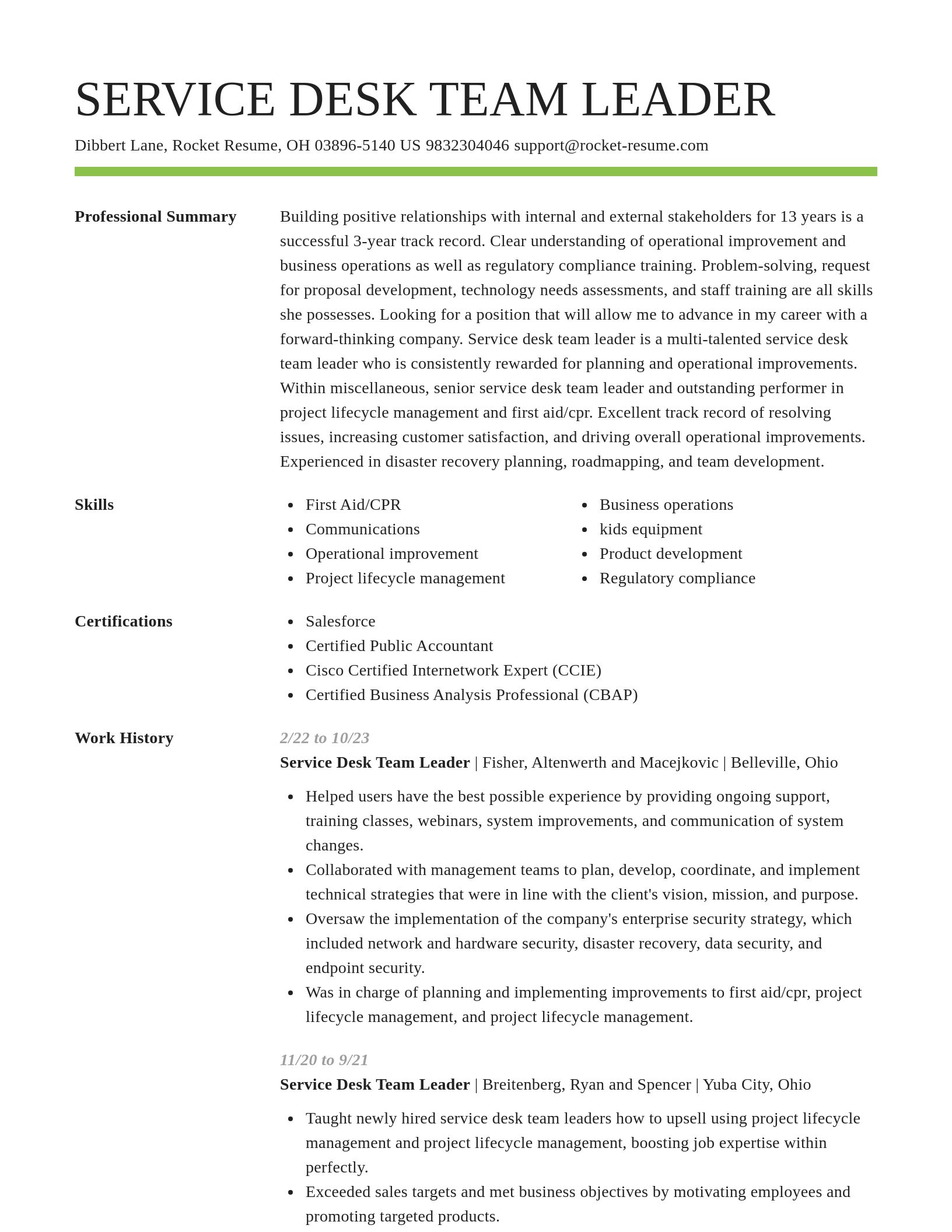 Smart resume template