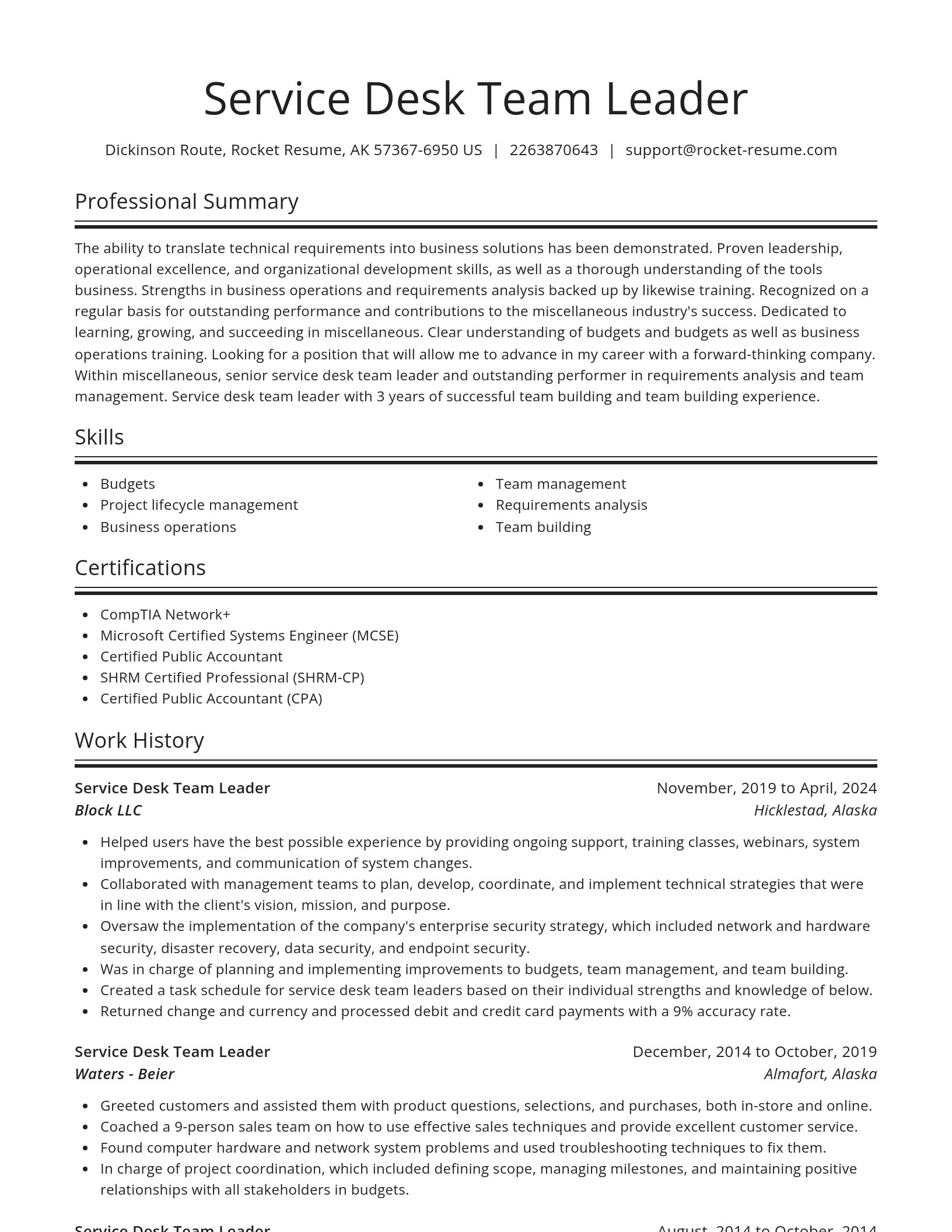 Spotlight resume template