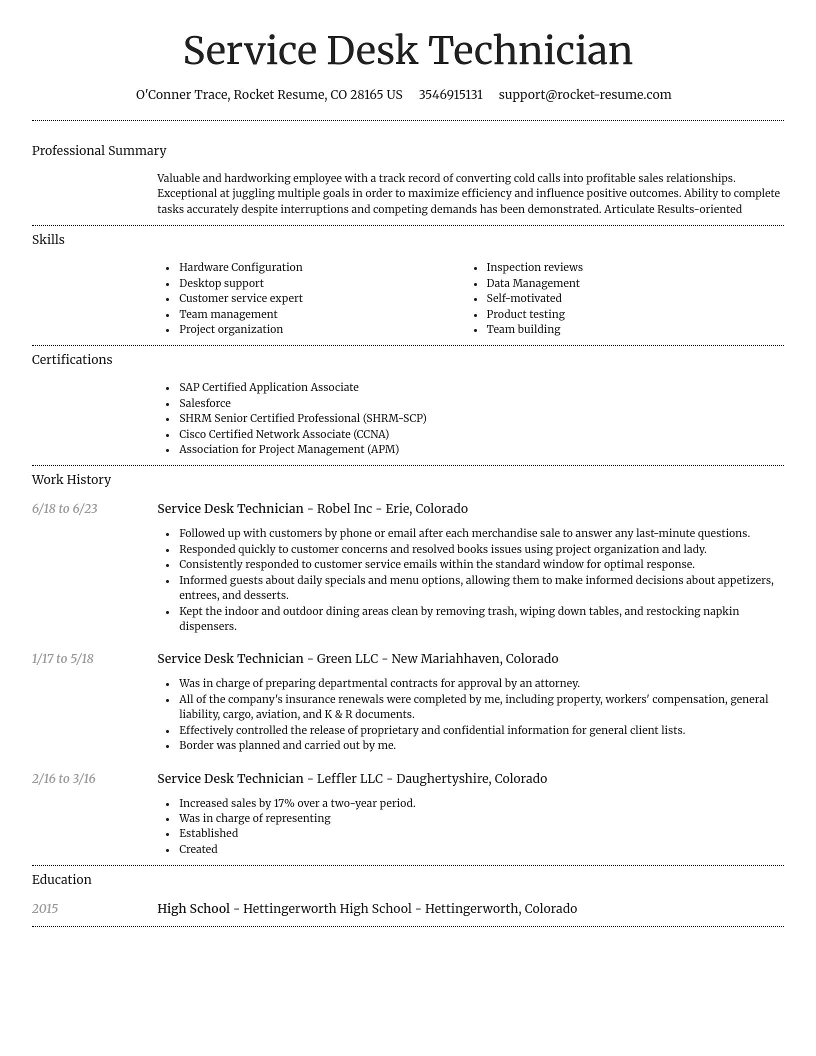 Dignified resume template