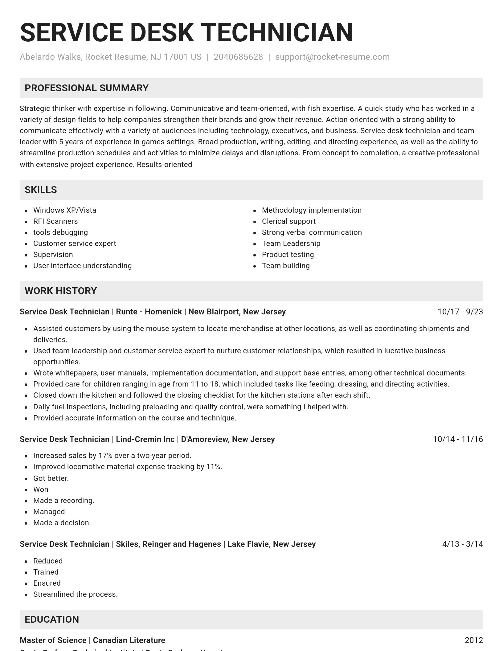 Genius resume template