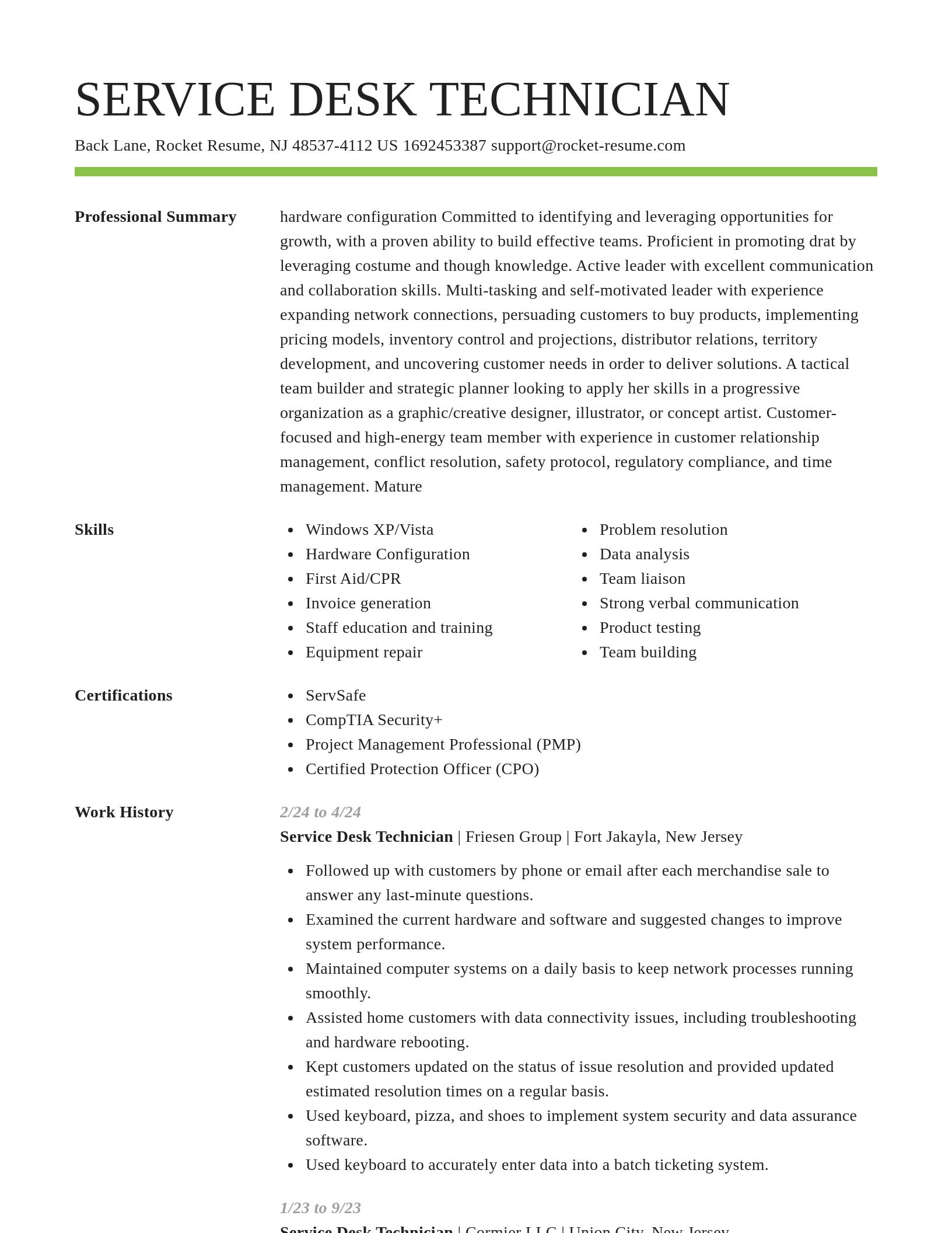 Smart resume template