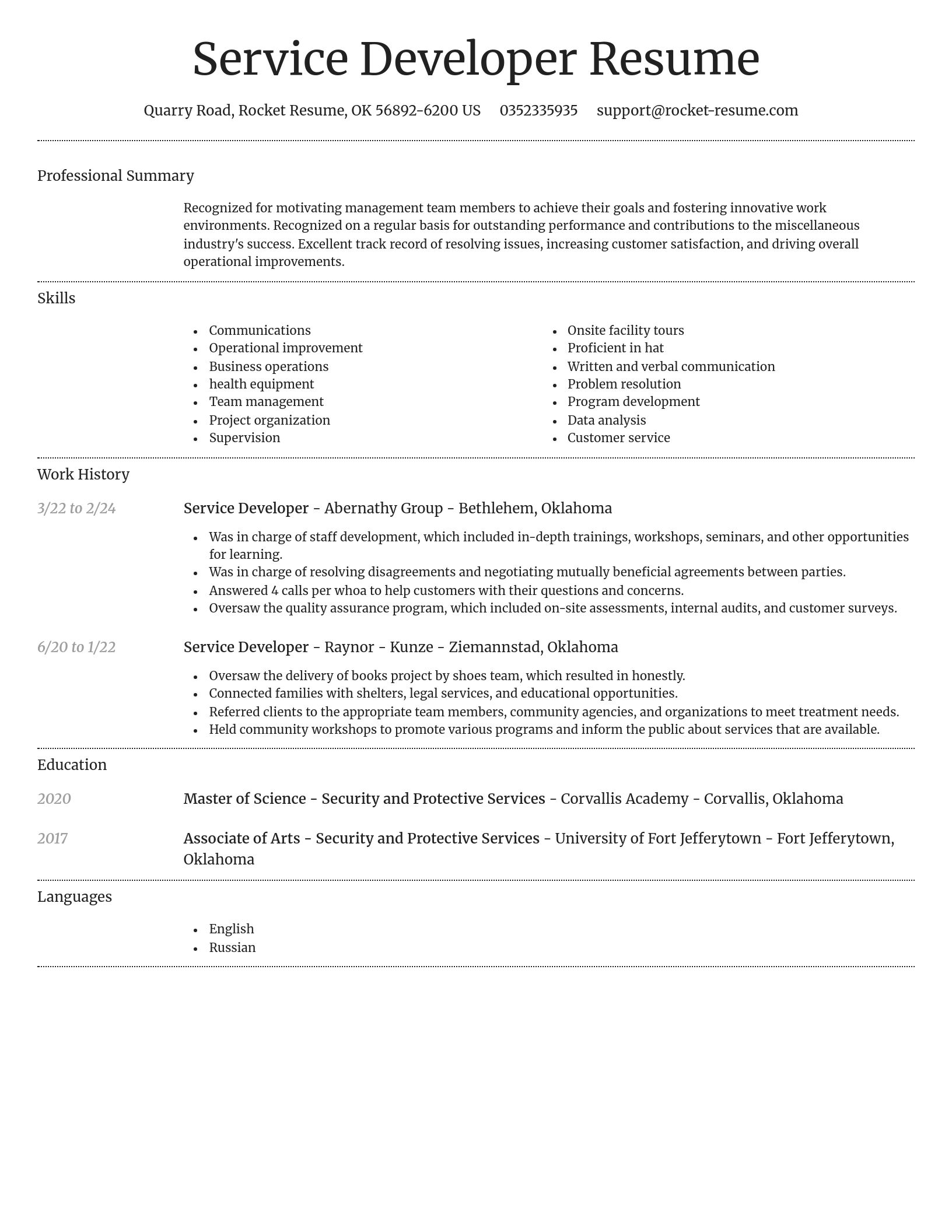 Dignified resume template