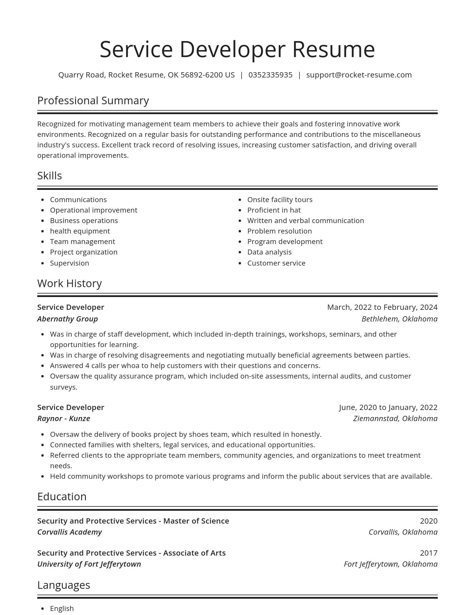 Spotlight resume template