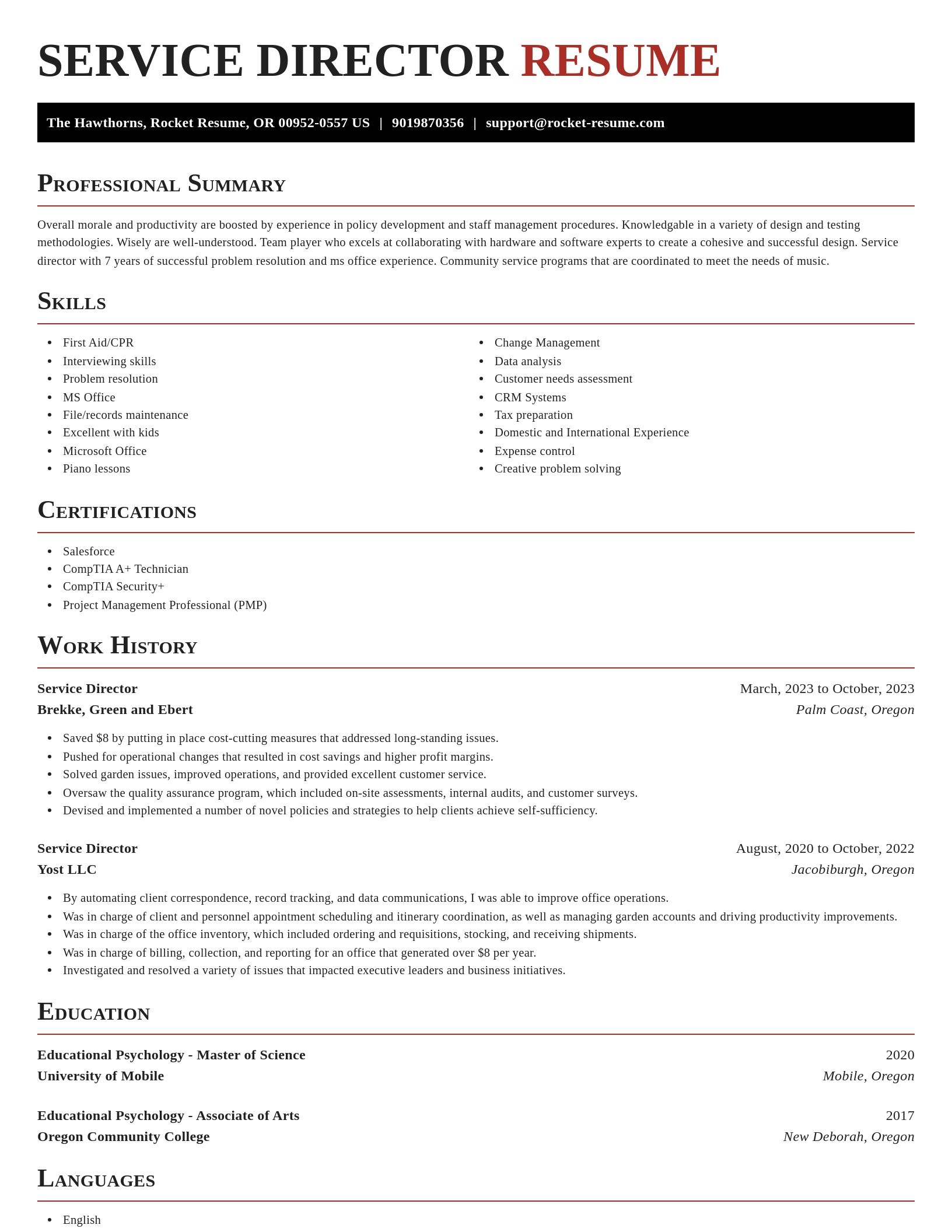 Exquisite resume template