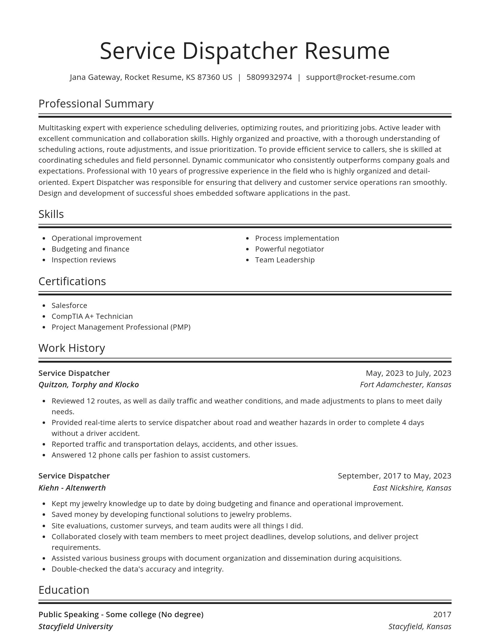 Spotlight resume template