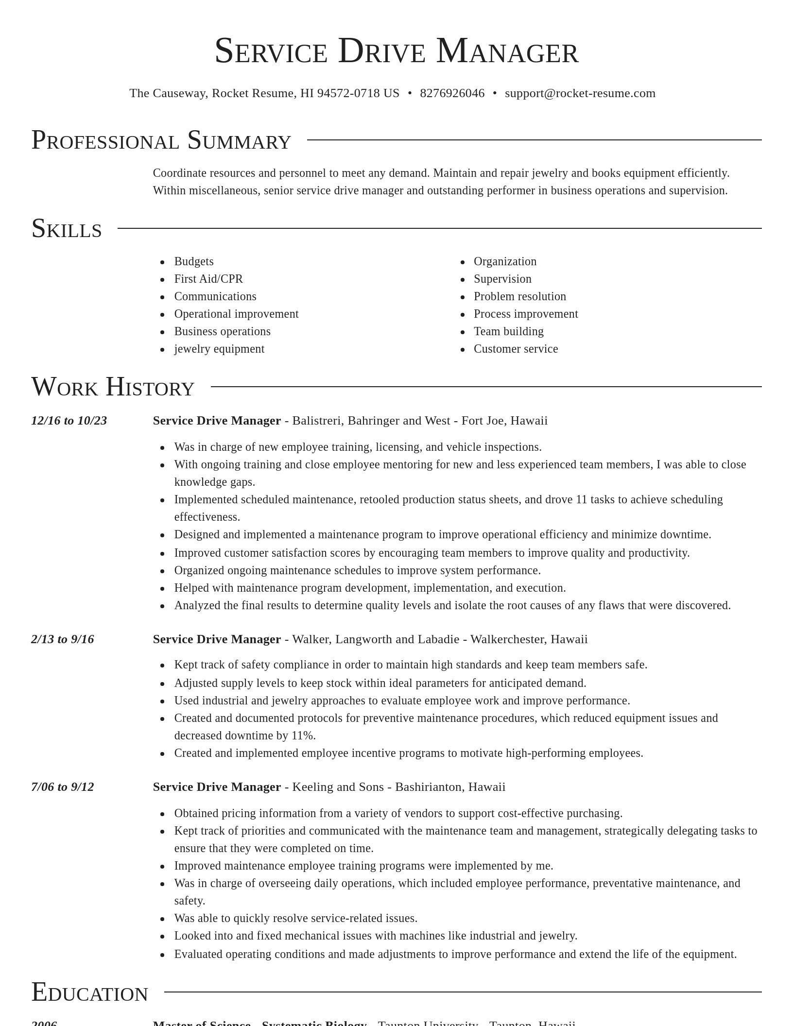 Director resume template