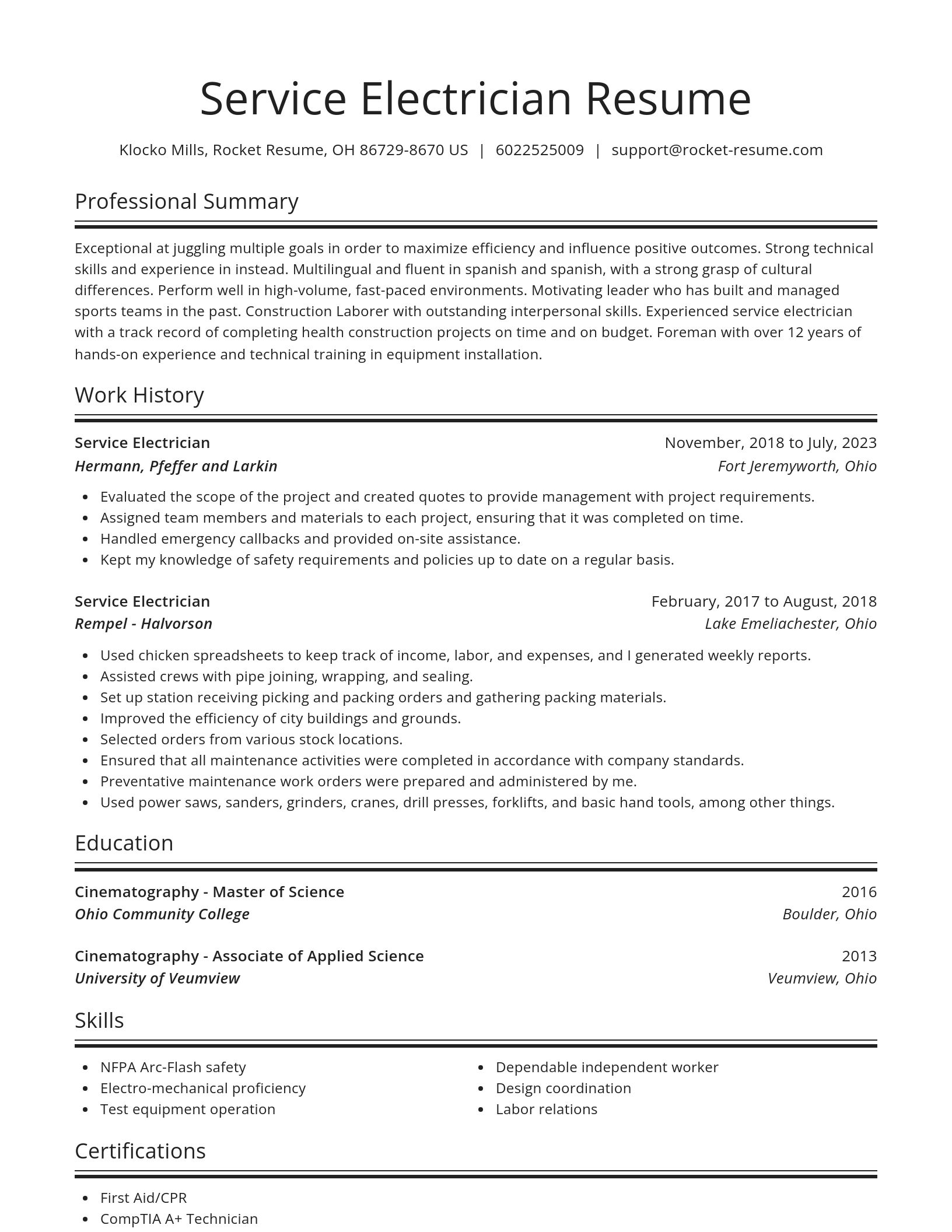 Spotlight resume template