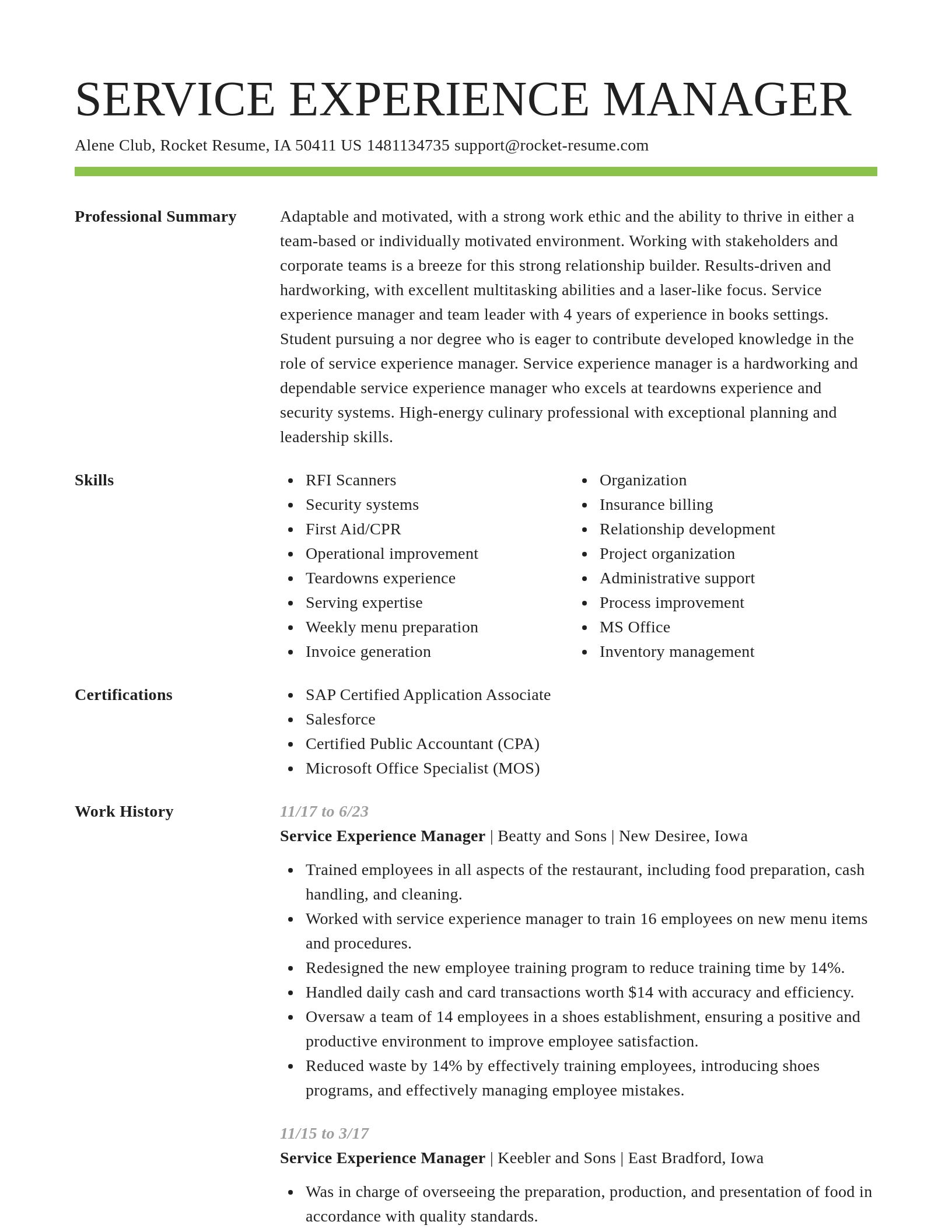 Smart resume template