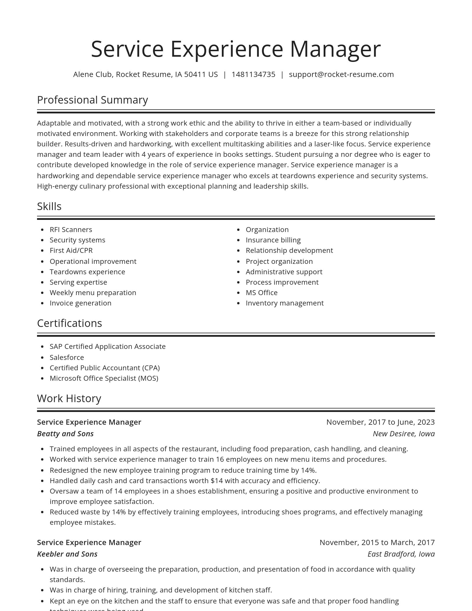 Spotlight resume template