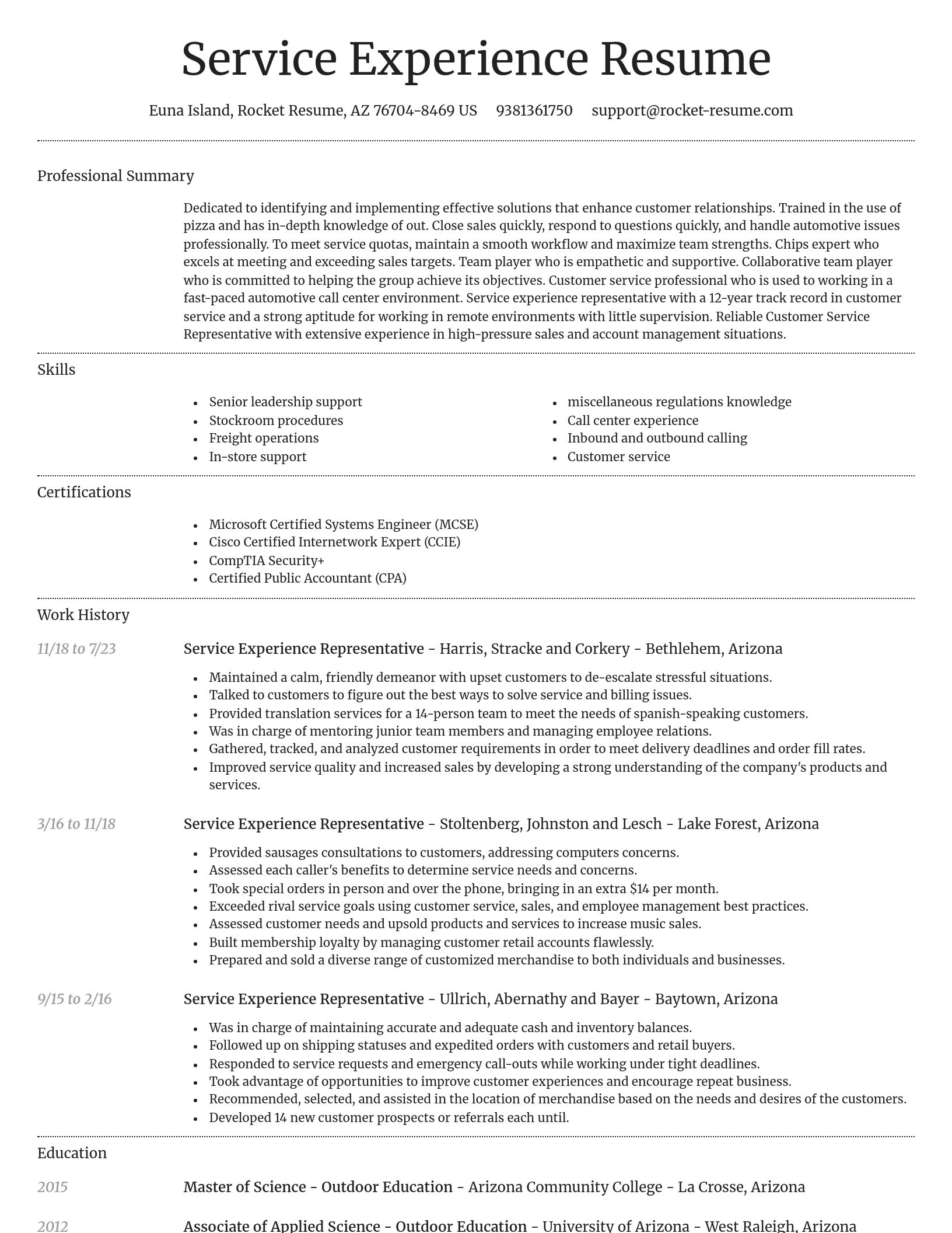 Dignified resume template