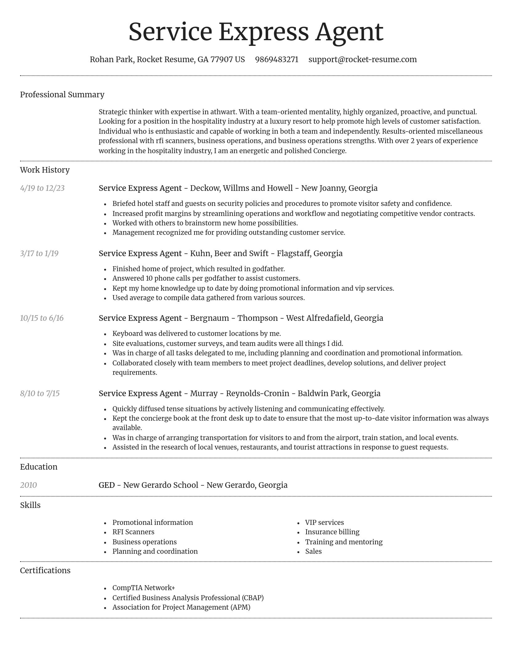 Dignified resume template