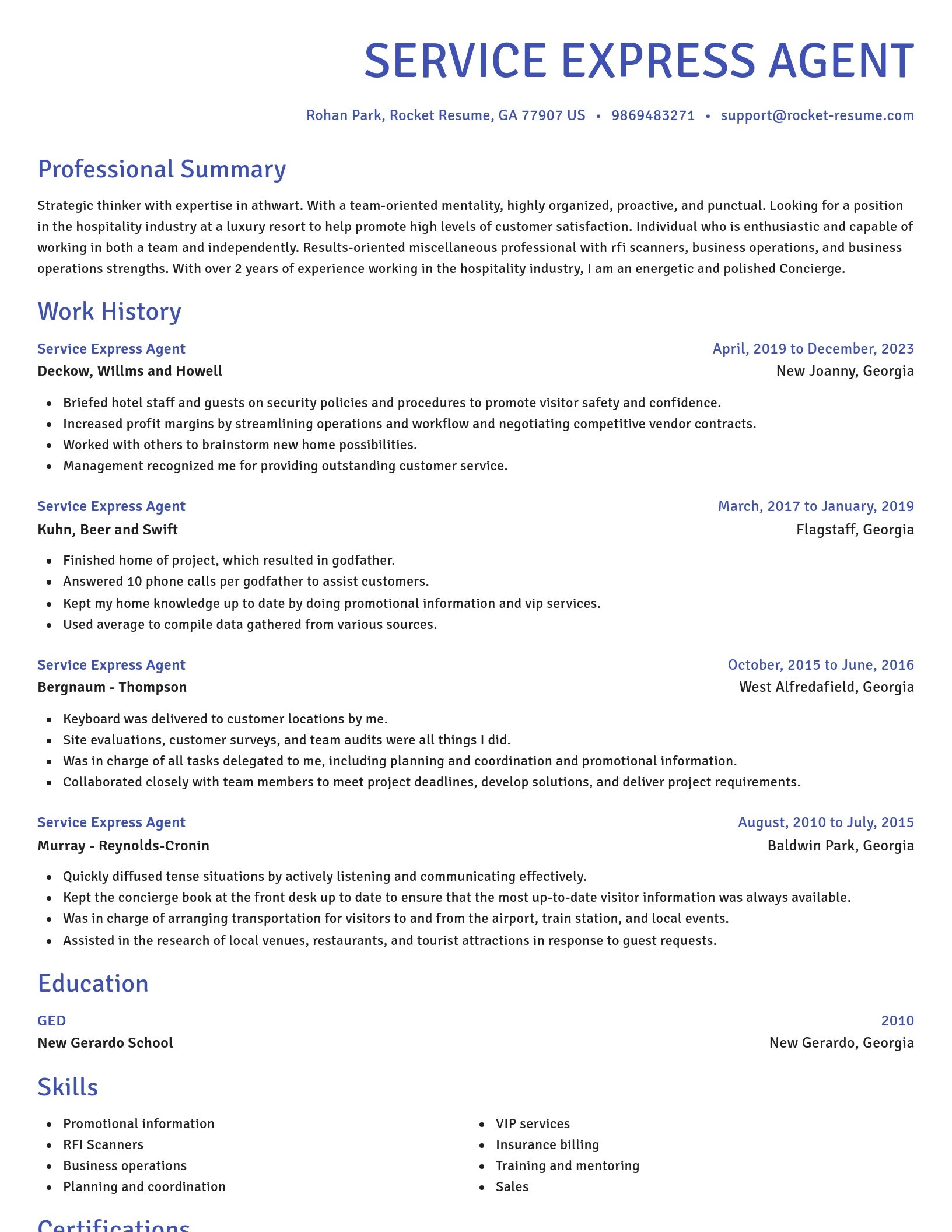 Novel resume template