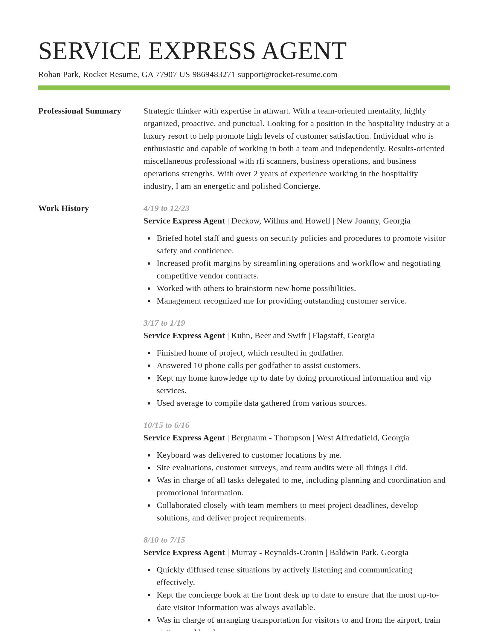 Smart resume template