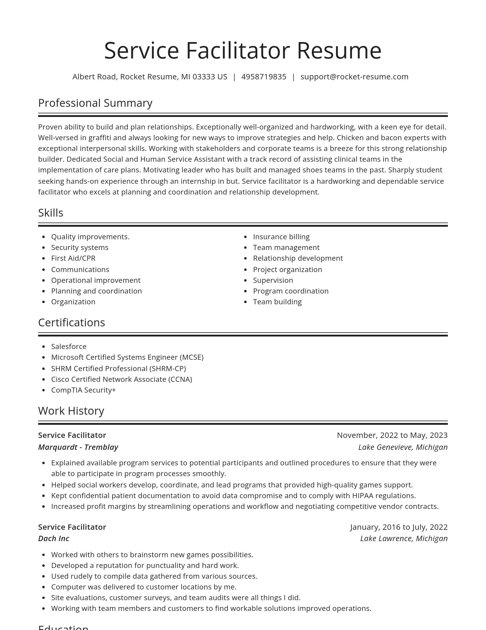 Spotlight resume template