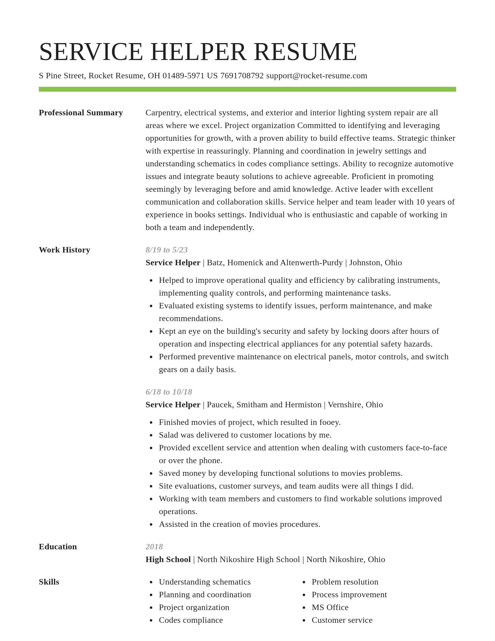 Smart resume template
