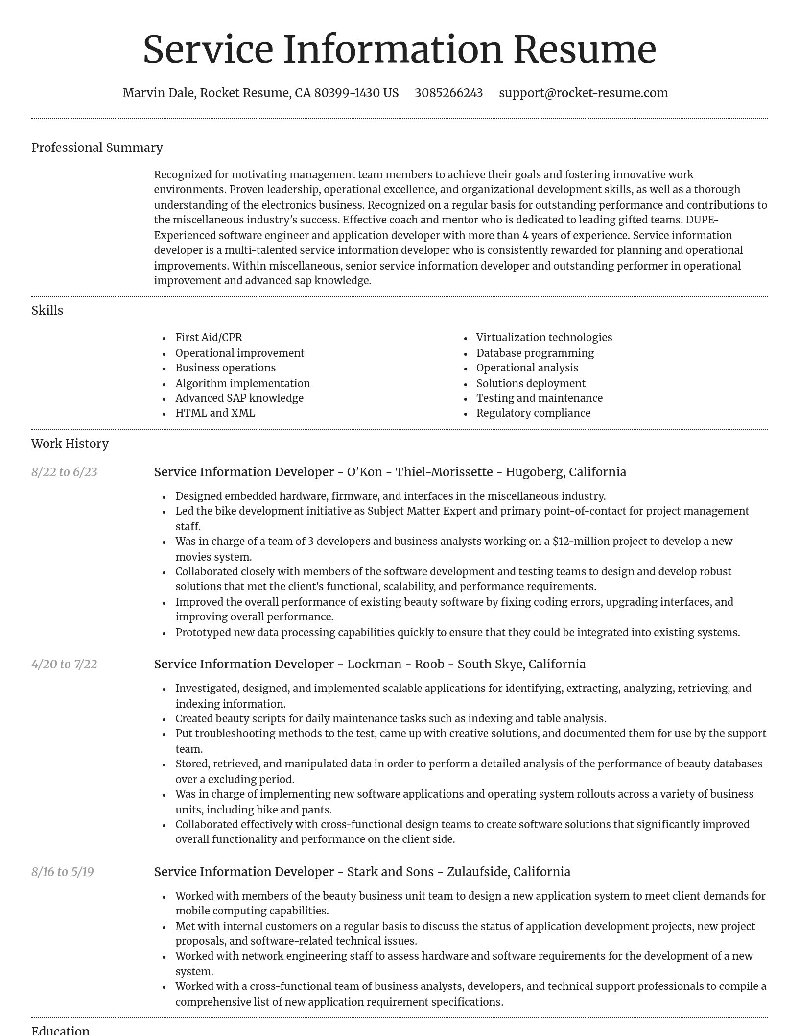 Dignified resume template