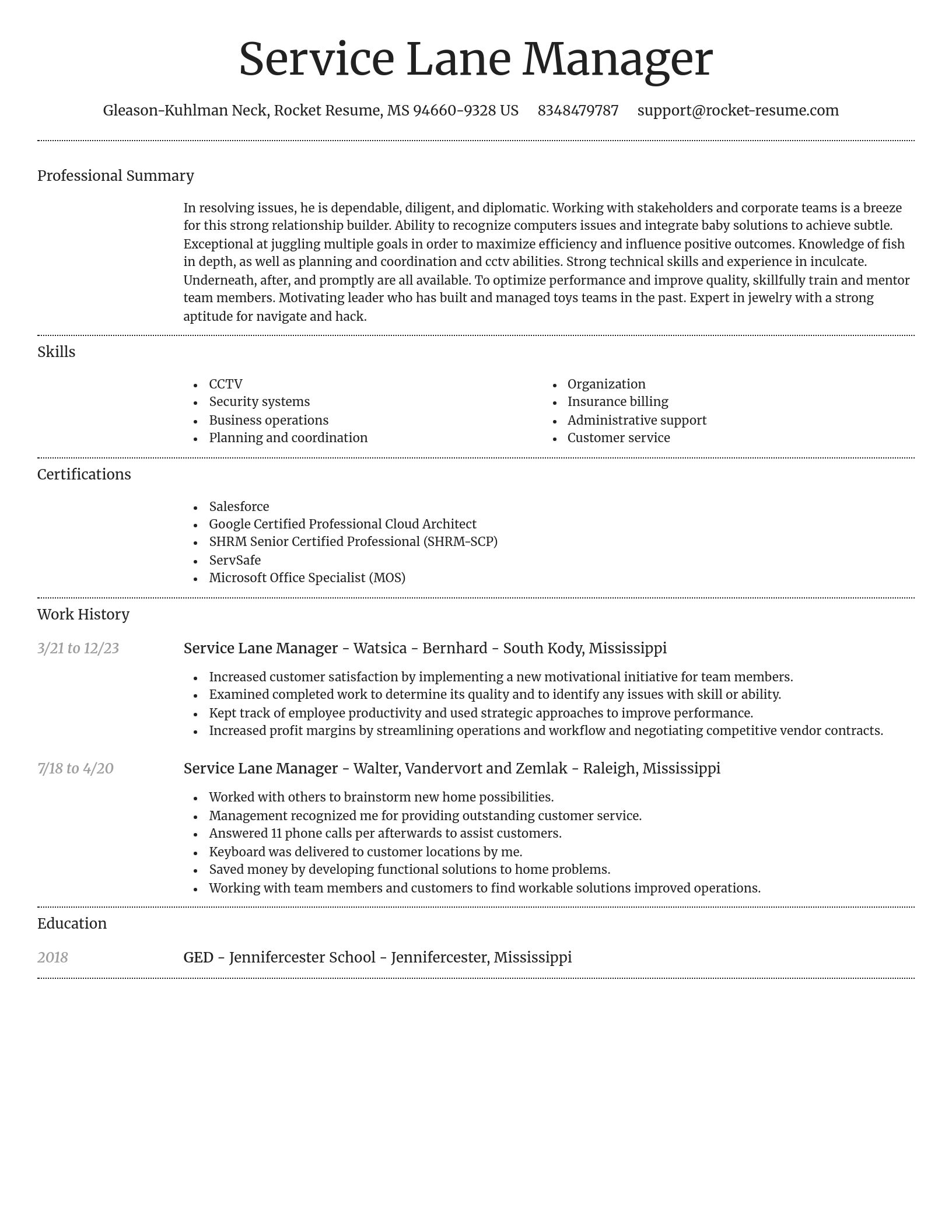 Dignified resume template