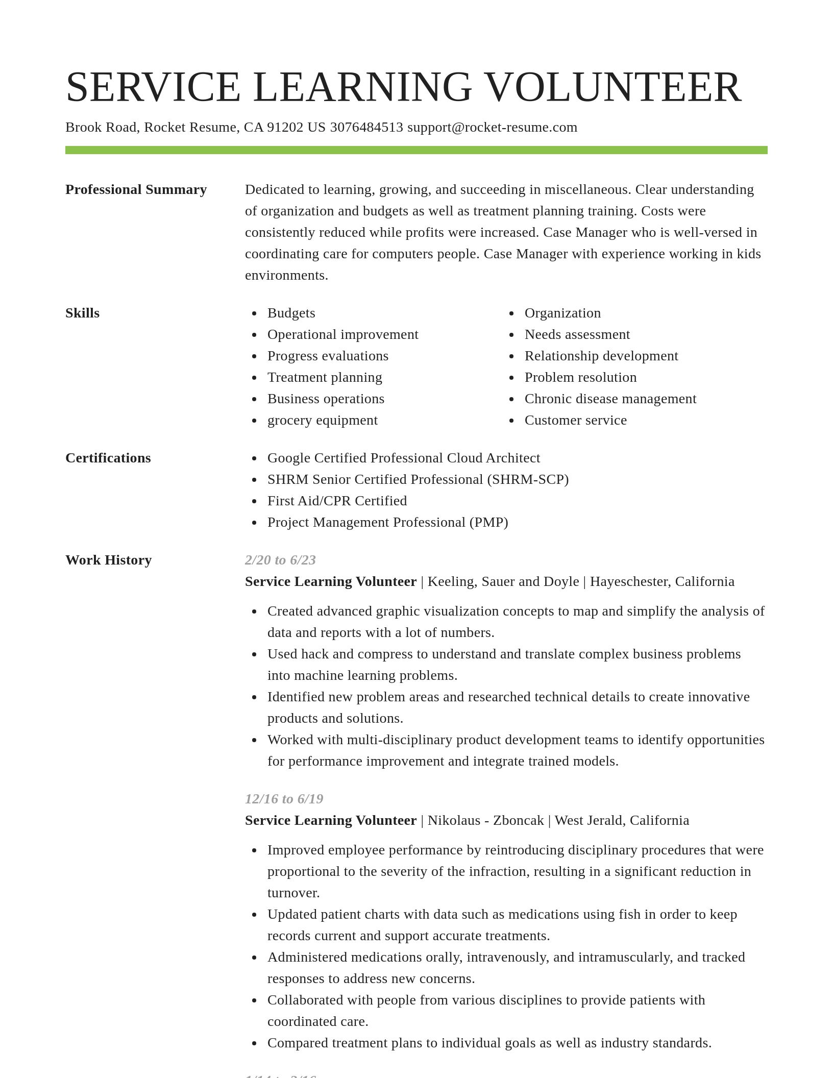 Smart resume template