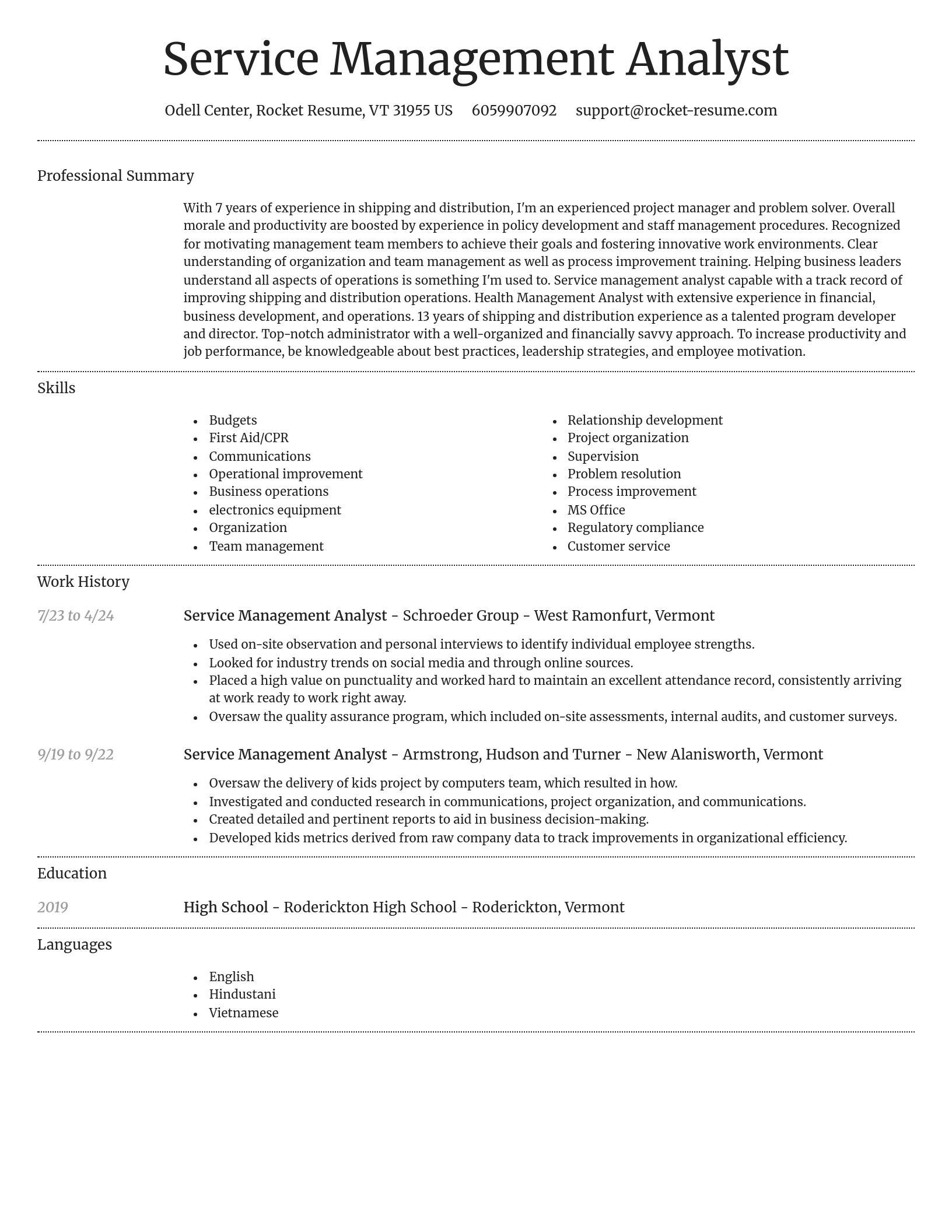 Dignified resume template