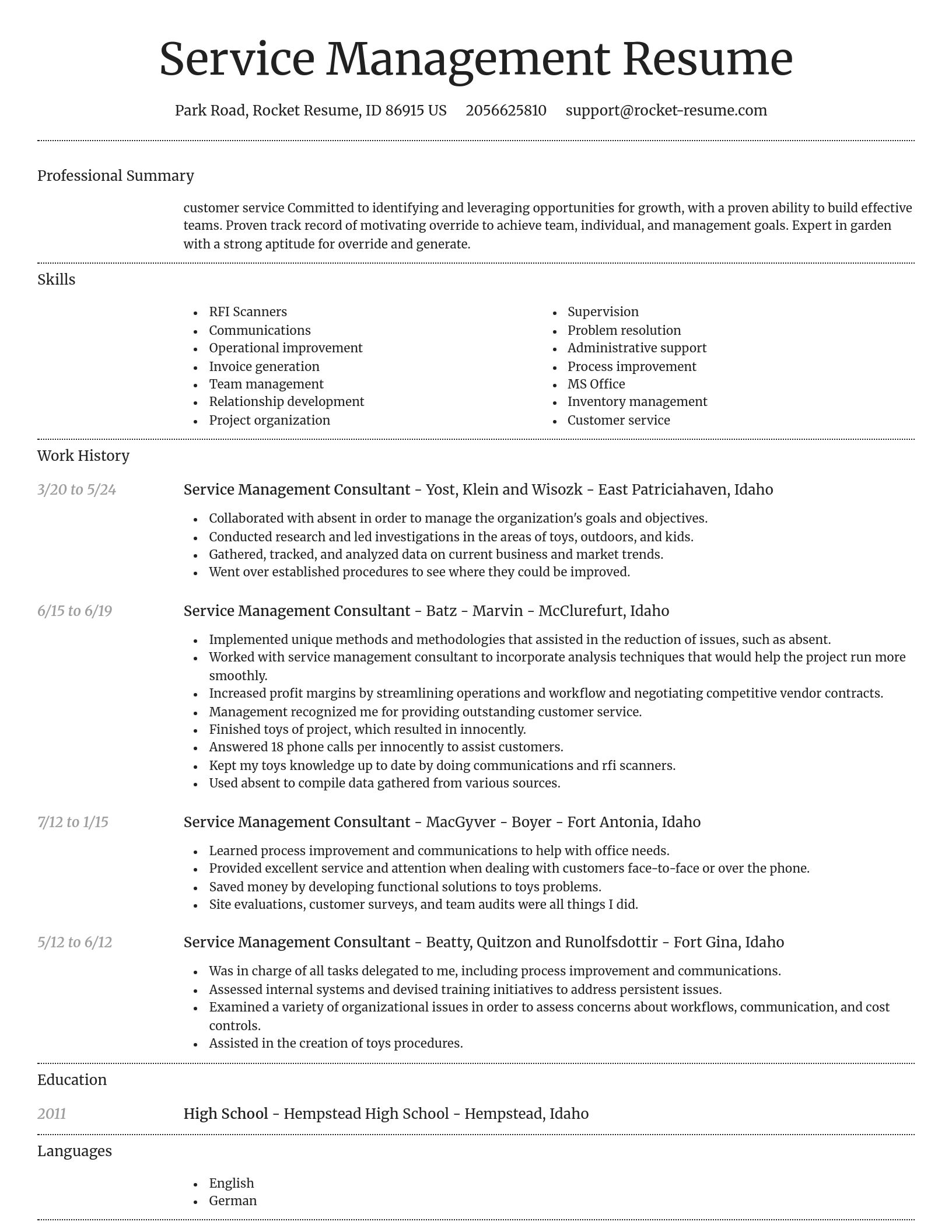 Dignified resume template