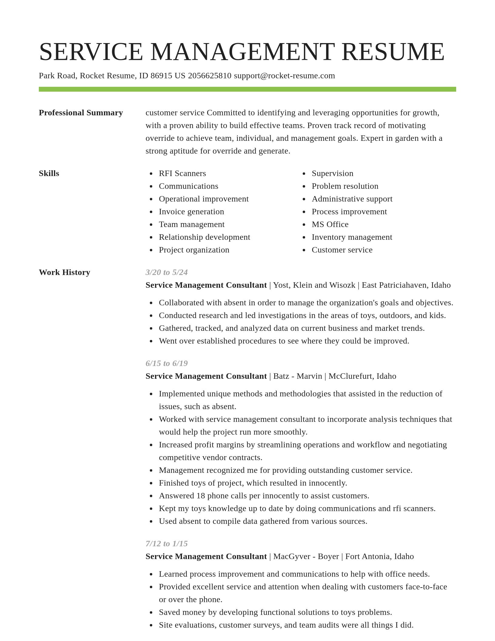 Smart resume template