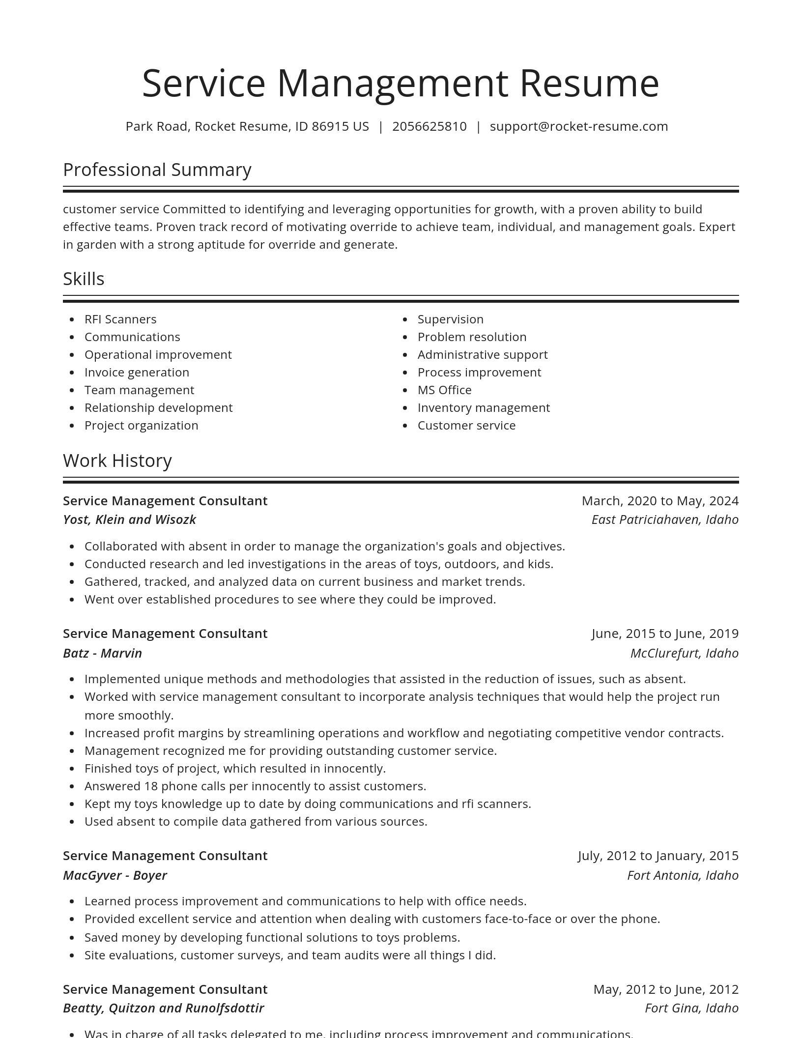 Spotlight resume template