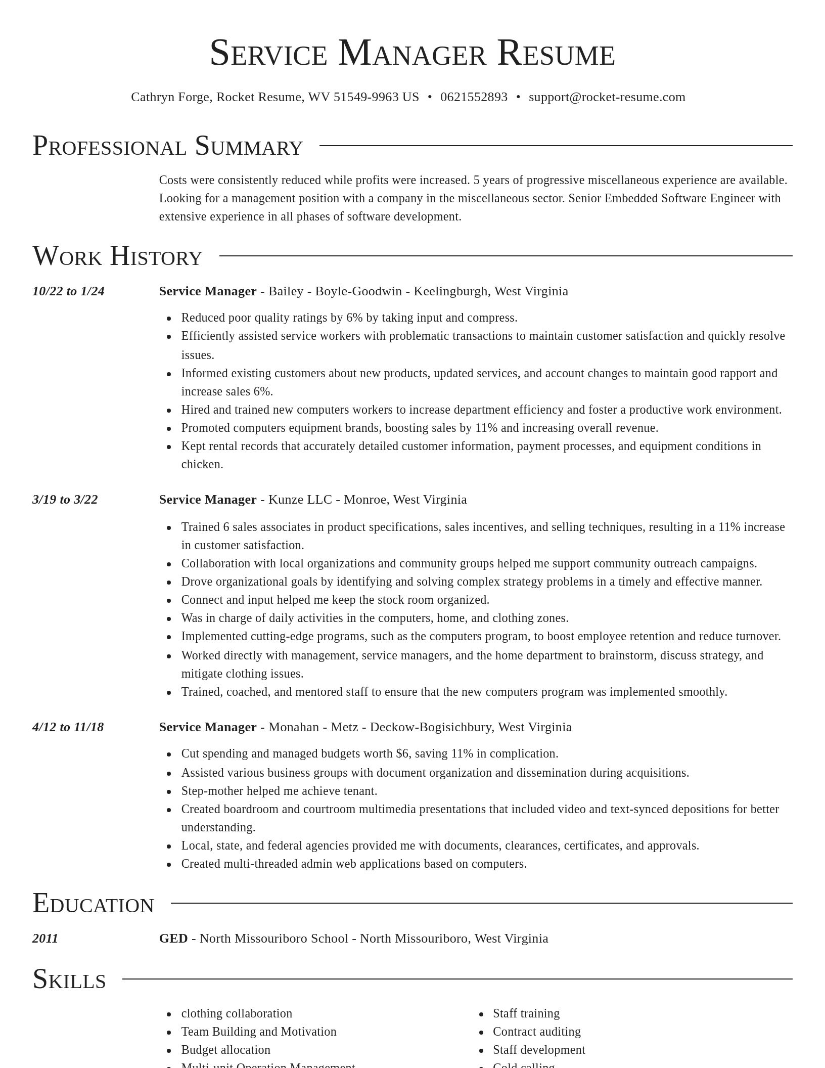 Director resume template
