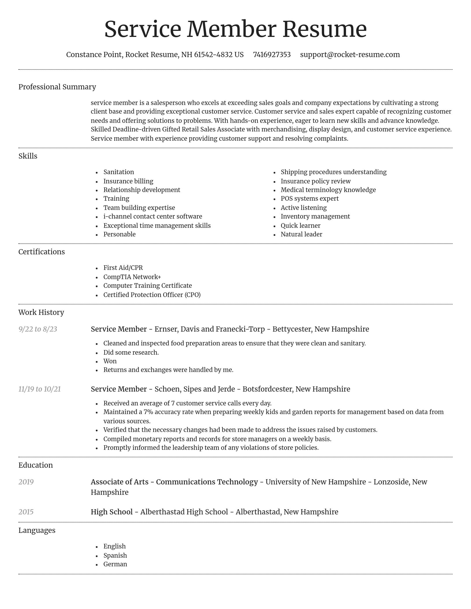 Dignified resume template