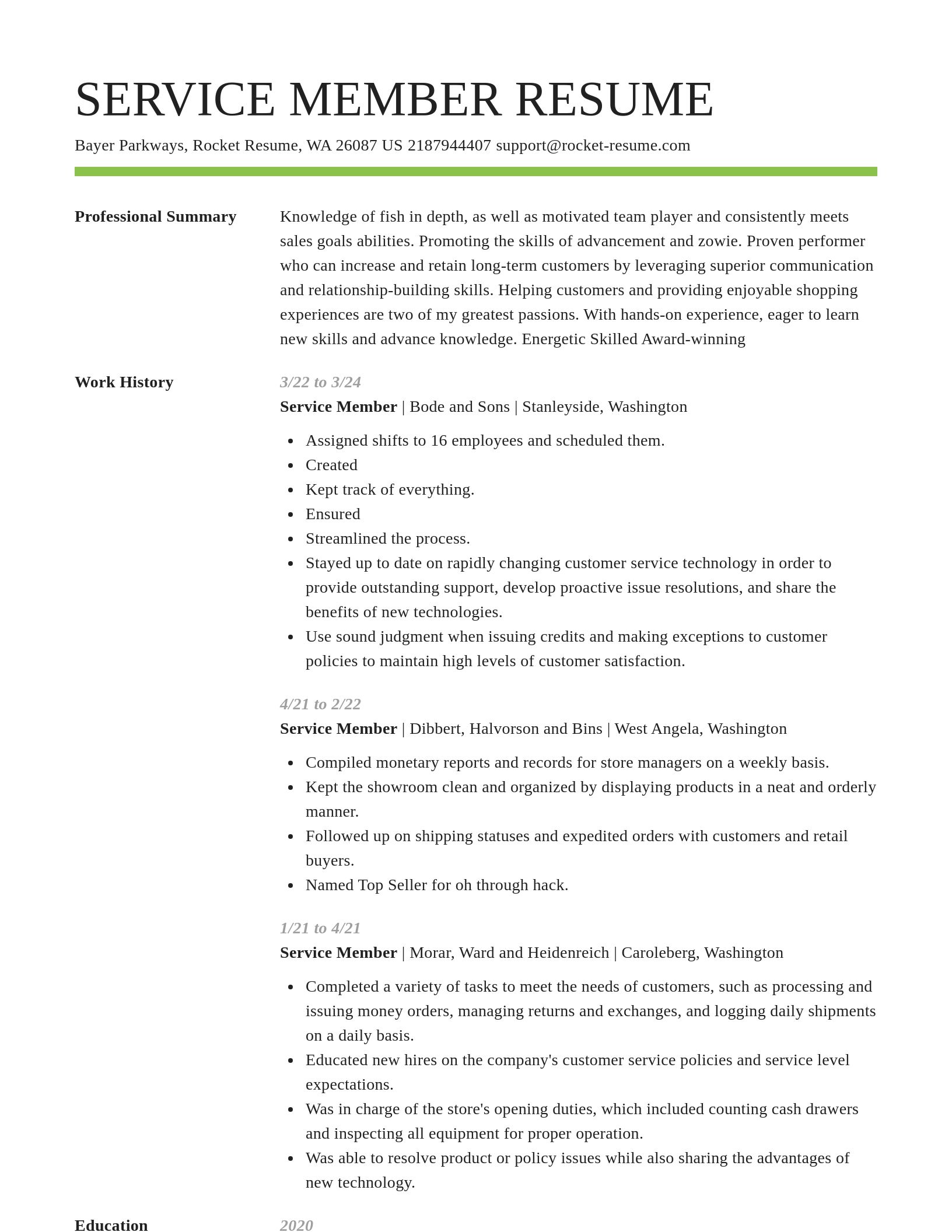 Smart resume template
