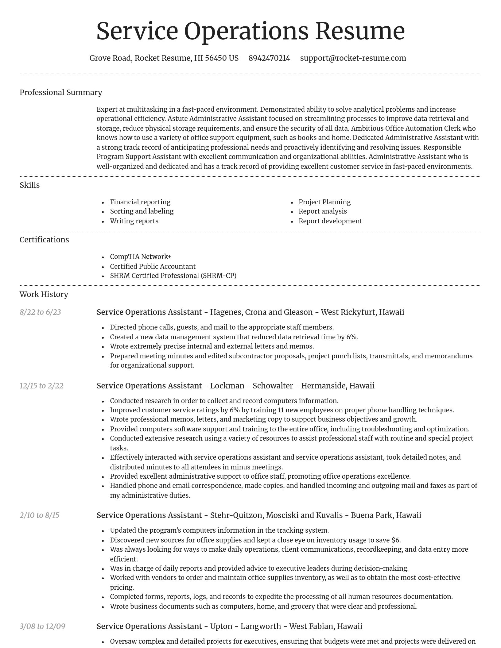 Dignified resume template
