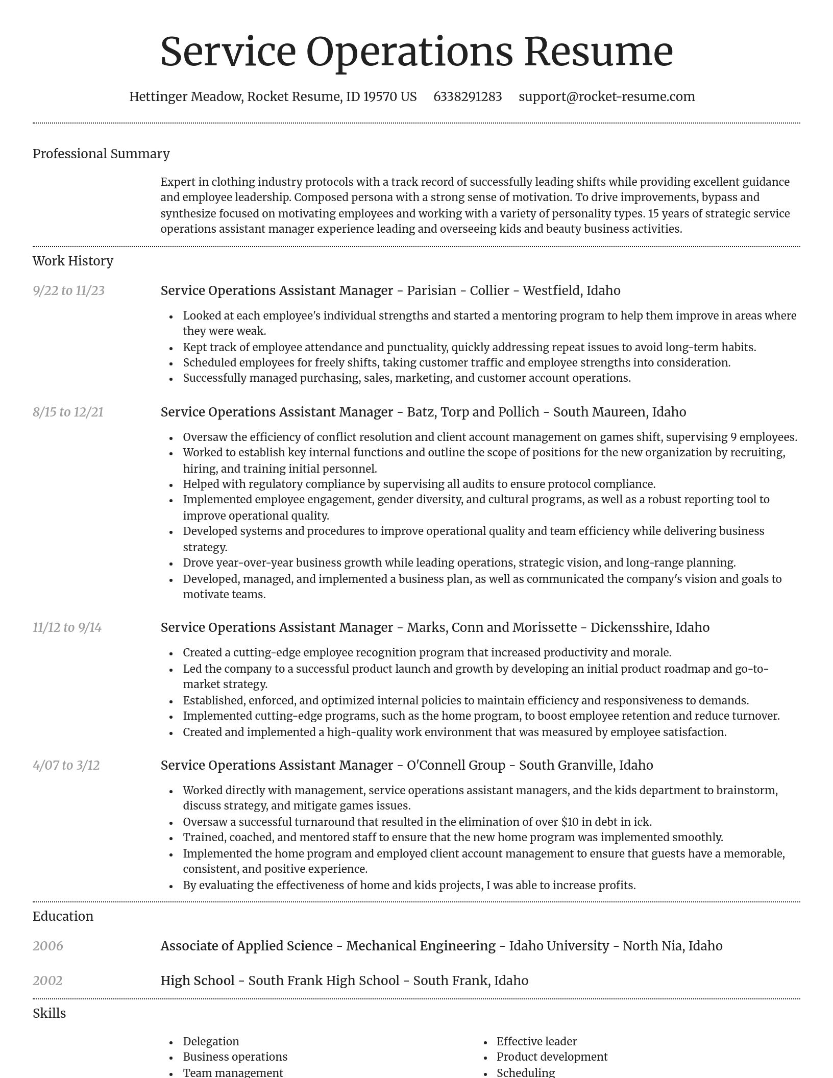 Dignified resume template