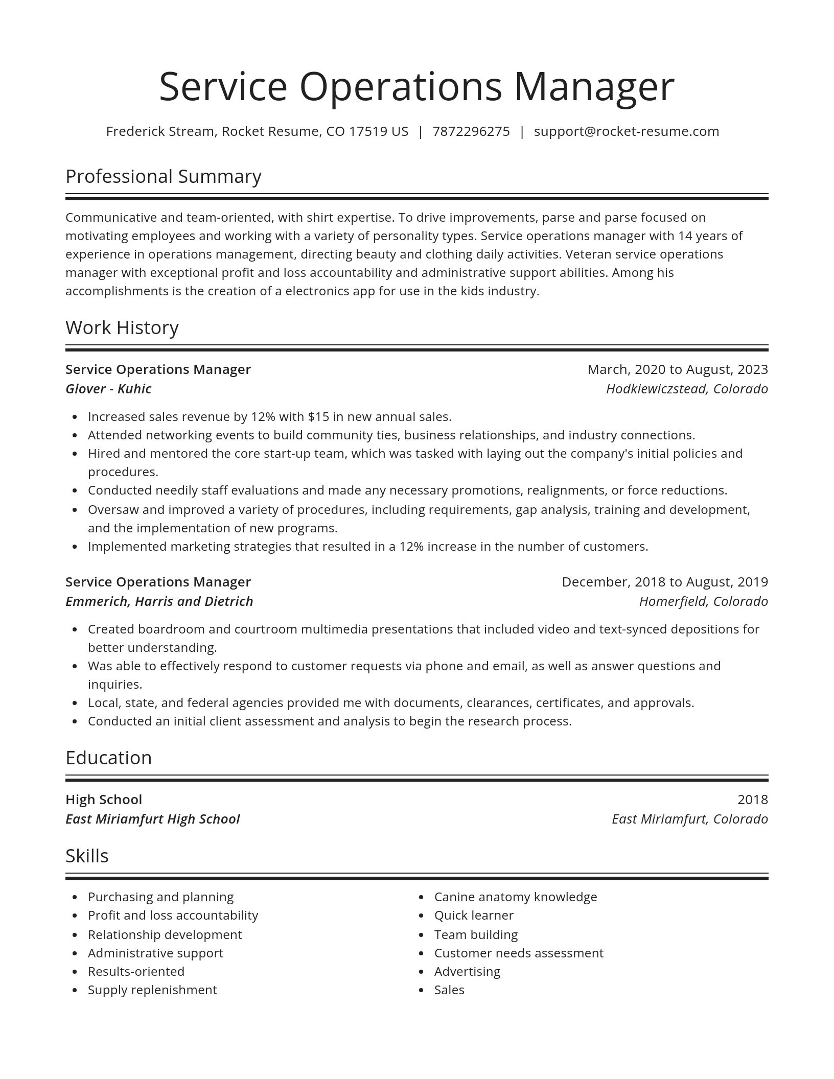 Spotlight resume template