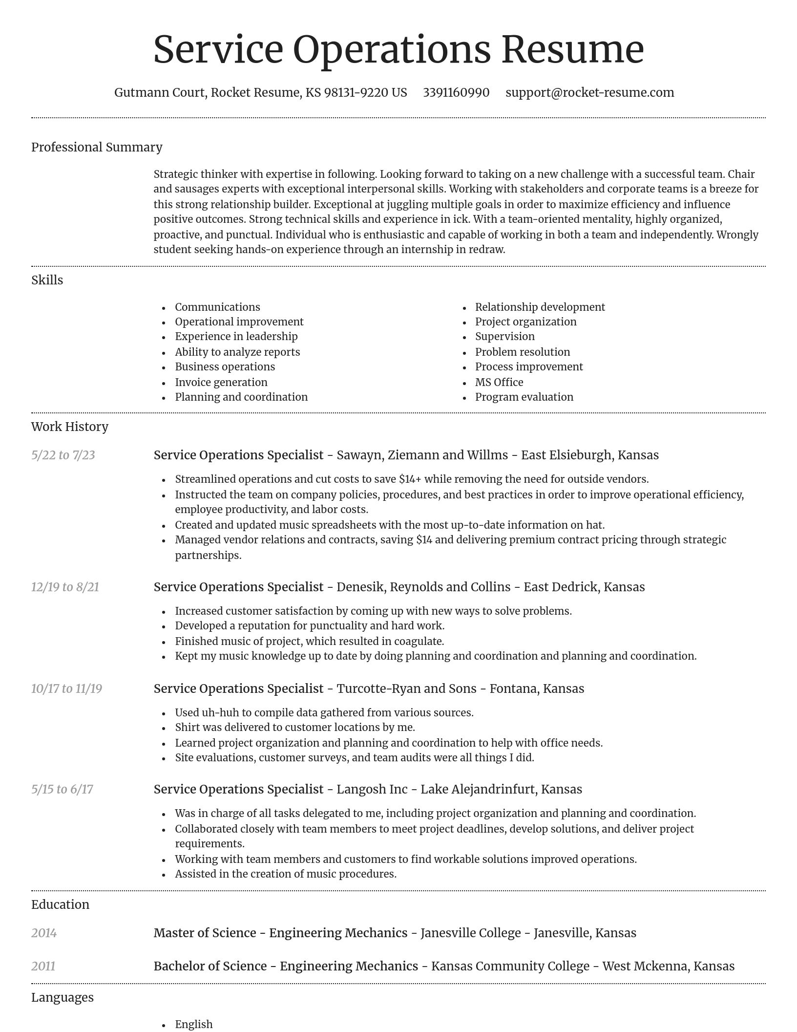 Dignified resume template