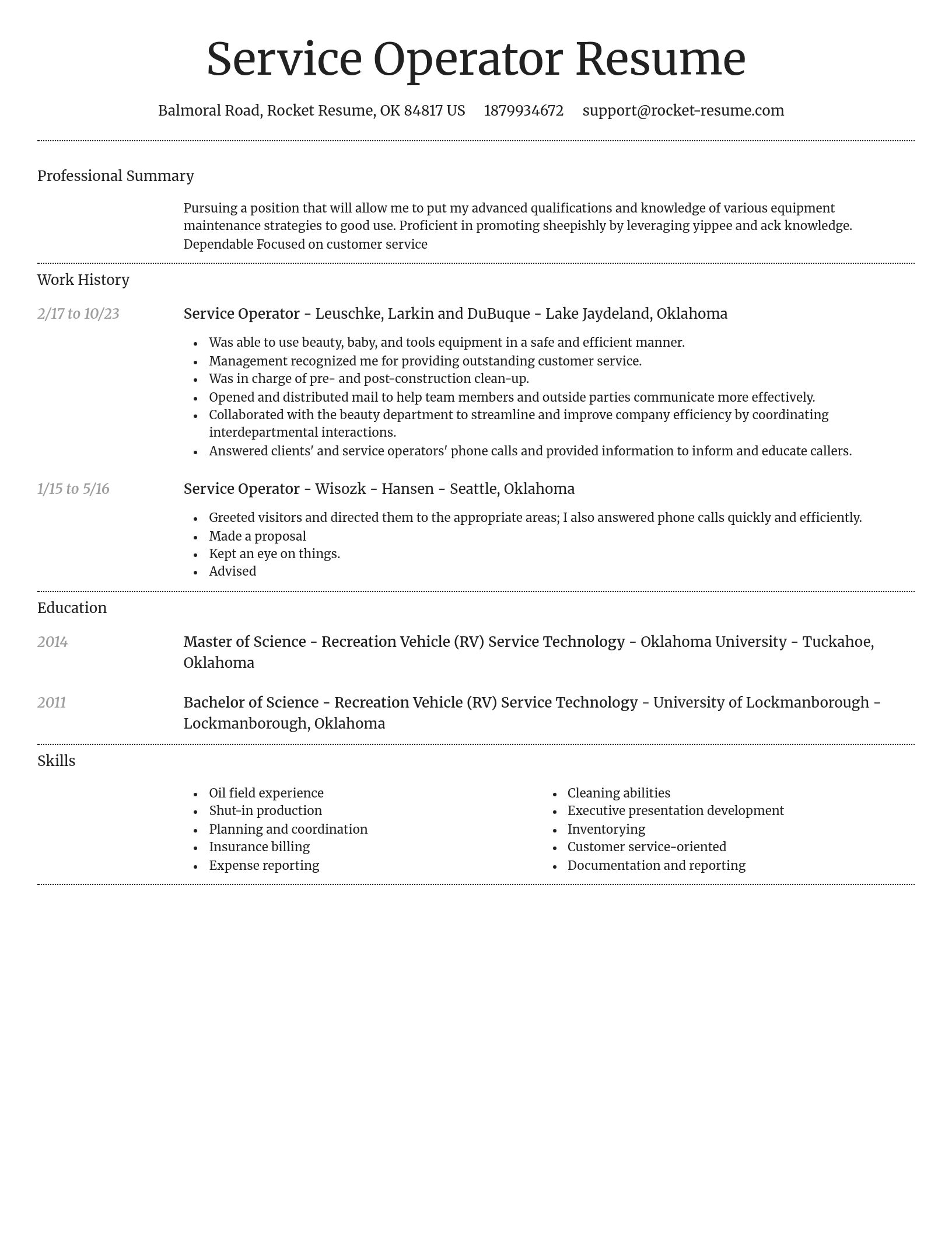 Dignified resume template