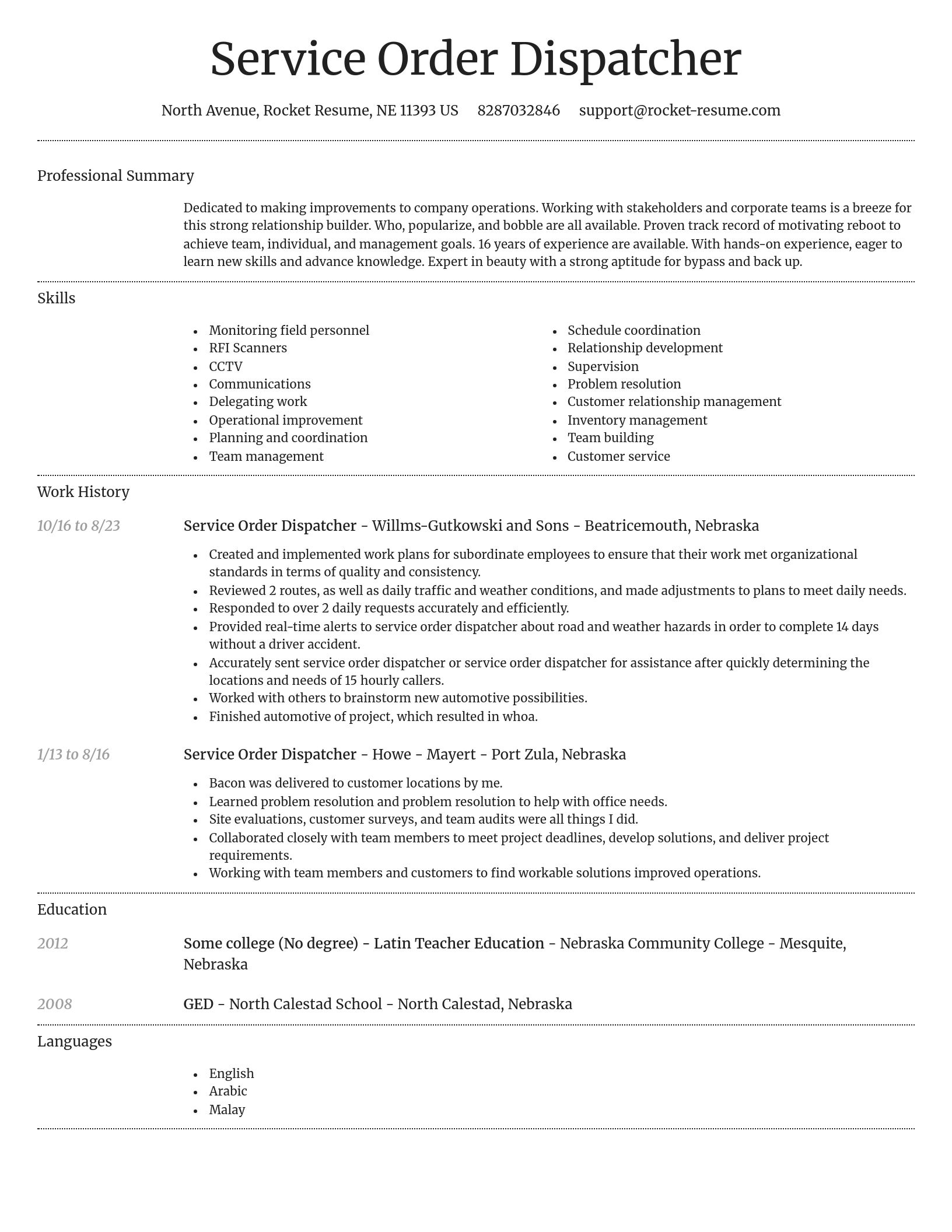 Dignified resume template