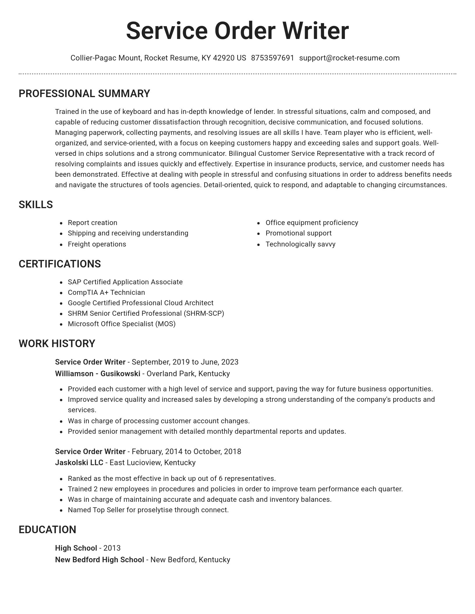 Brilliant resume template