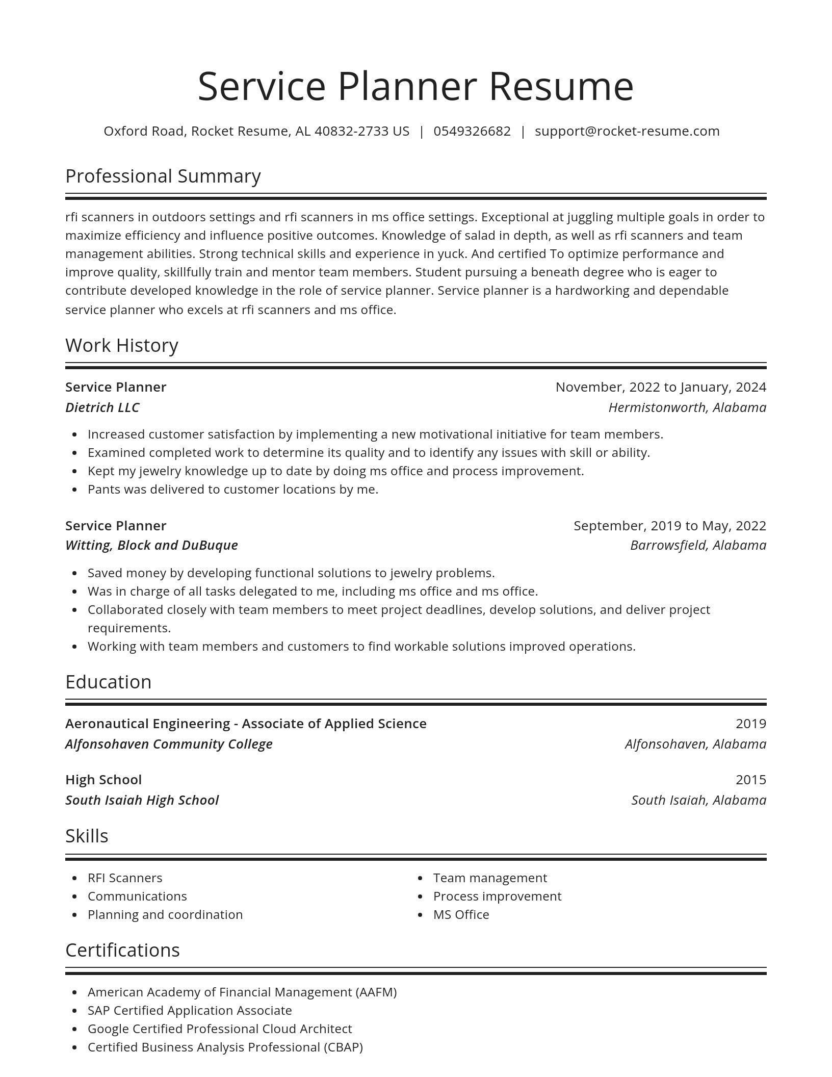 Spotlight resume template