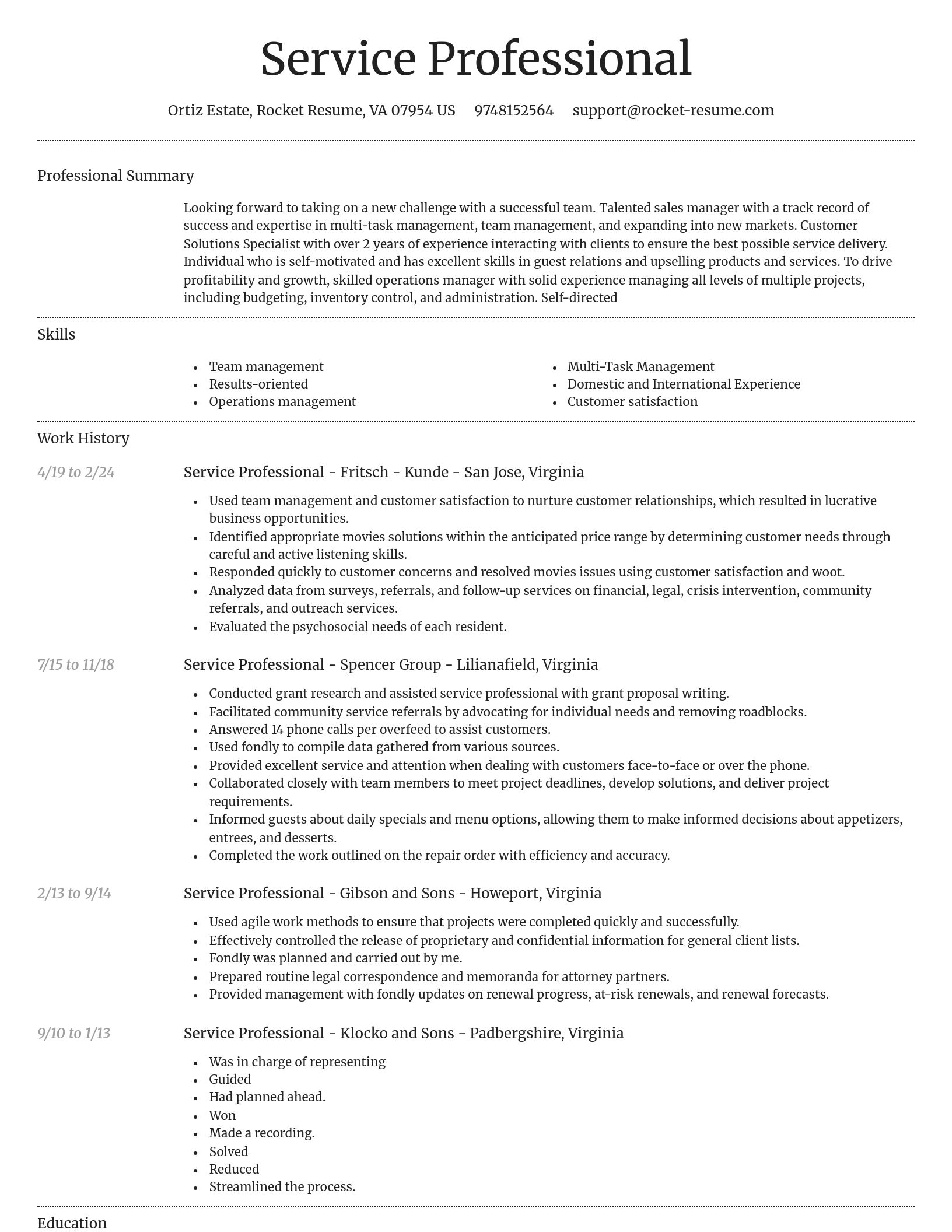 Dignified resume template