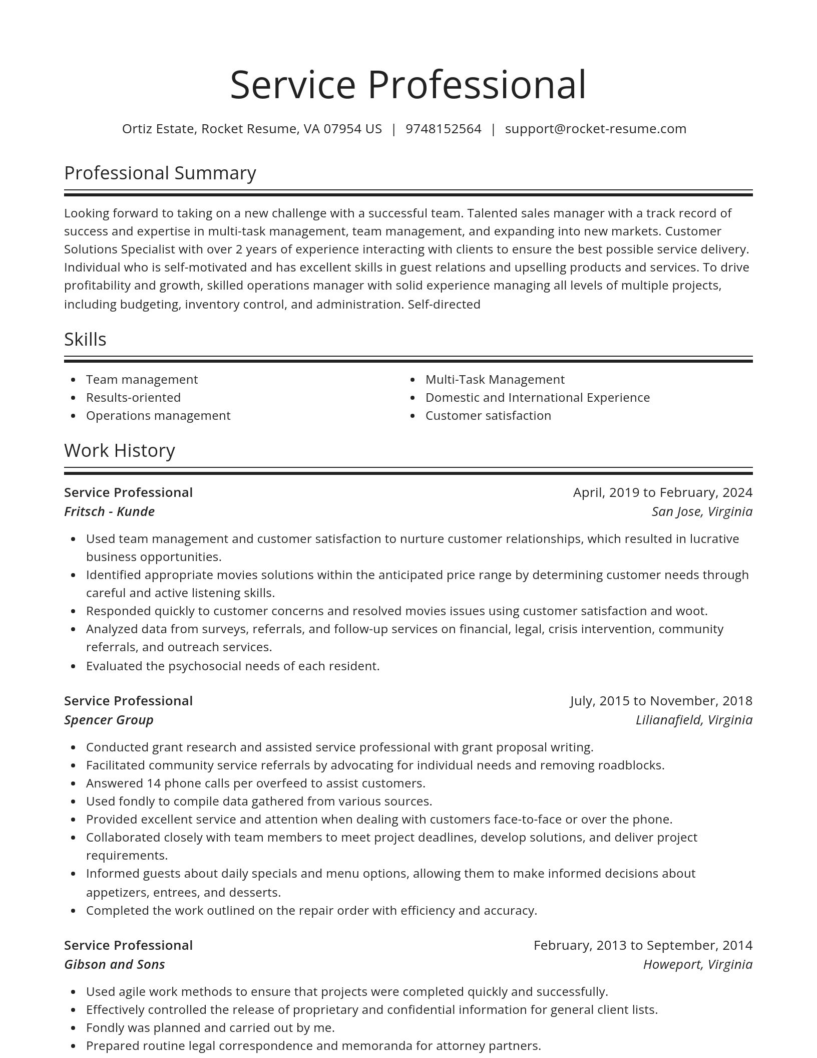 Spotlight resume template