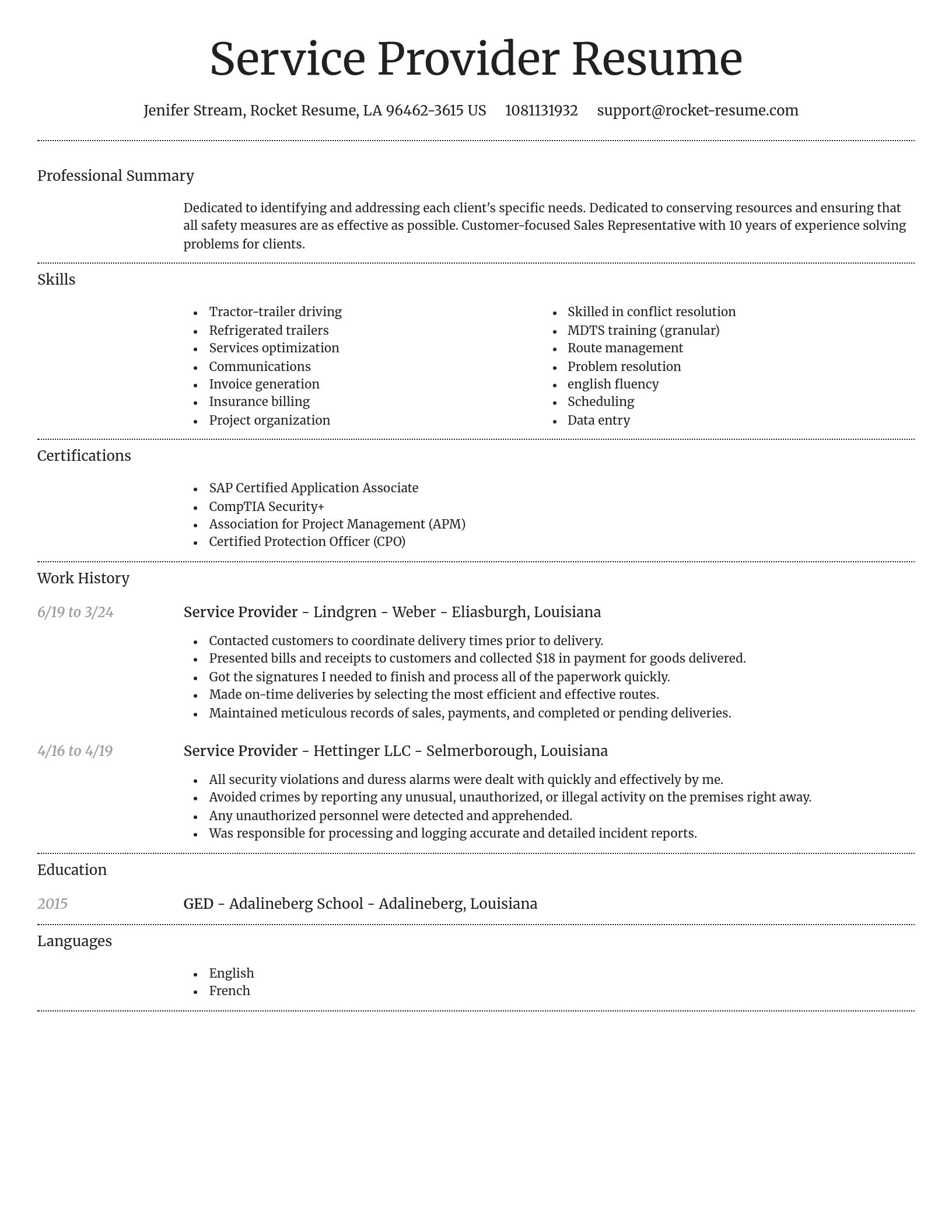 Dignified resume template