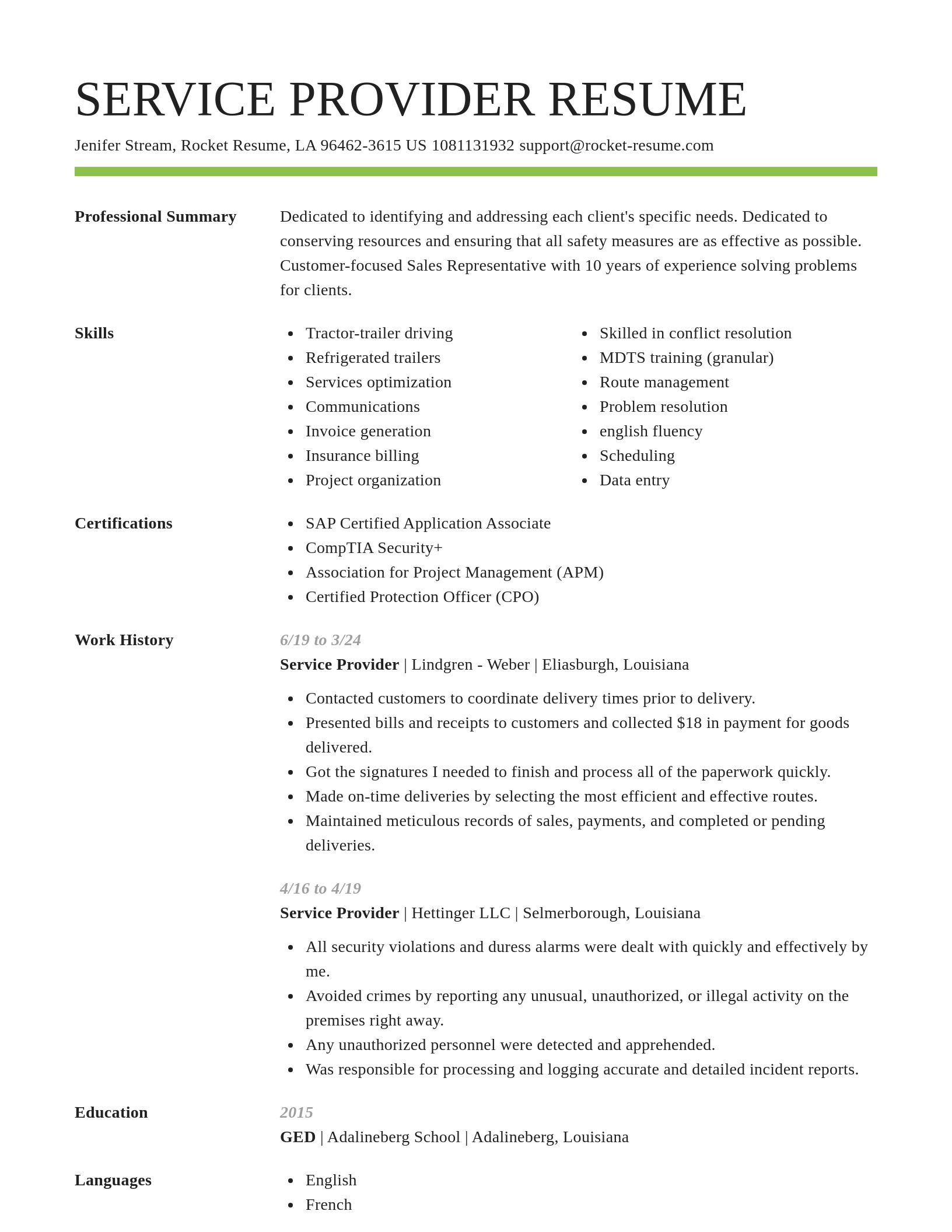 Smart resume template
