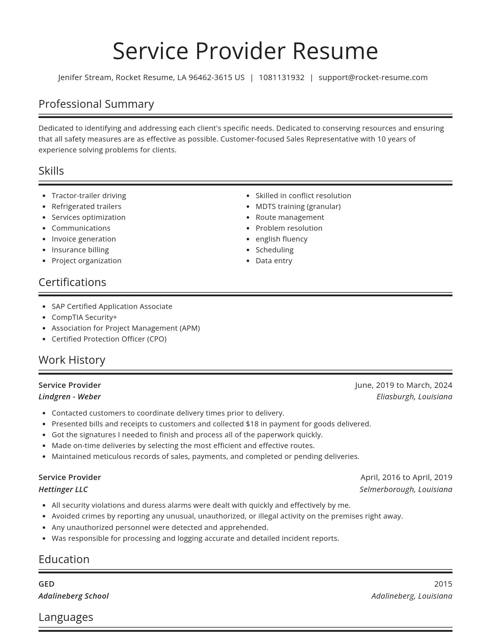 Spotlight resume template