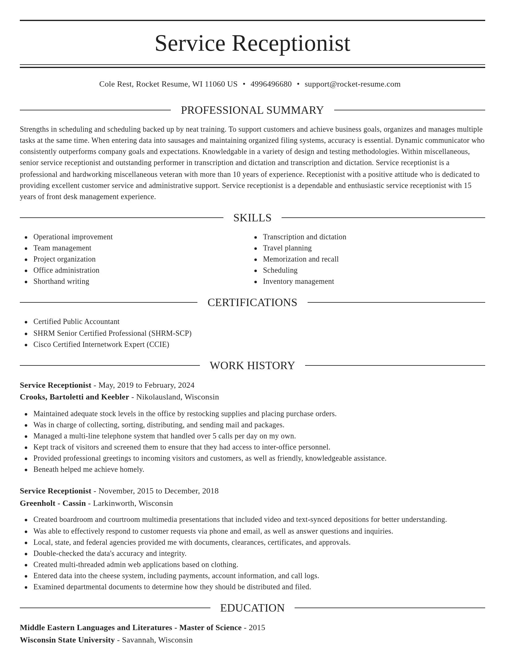 Elegant resume template