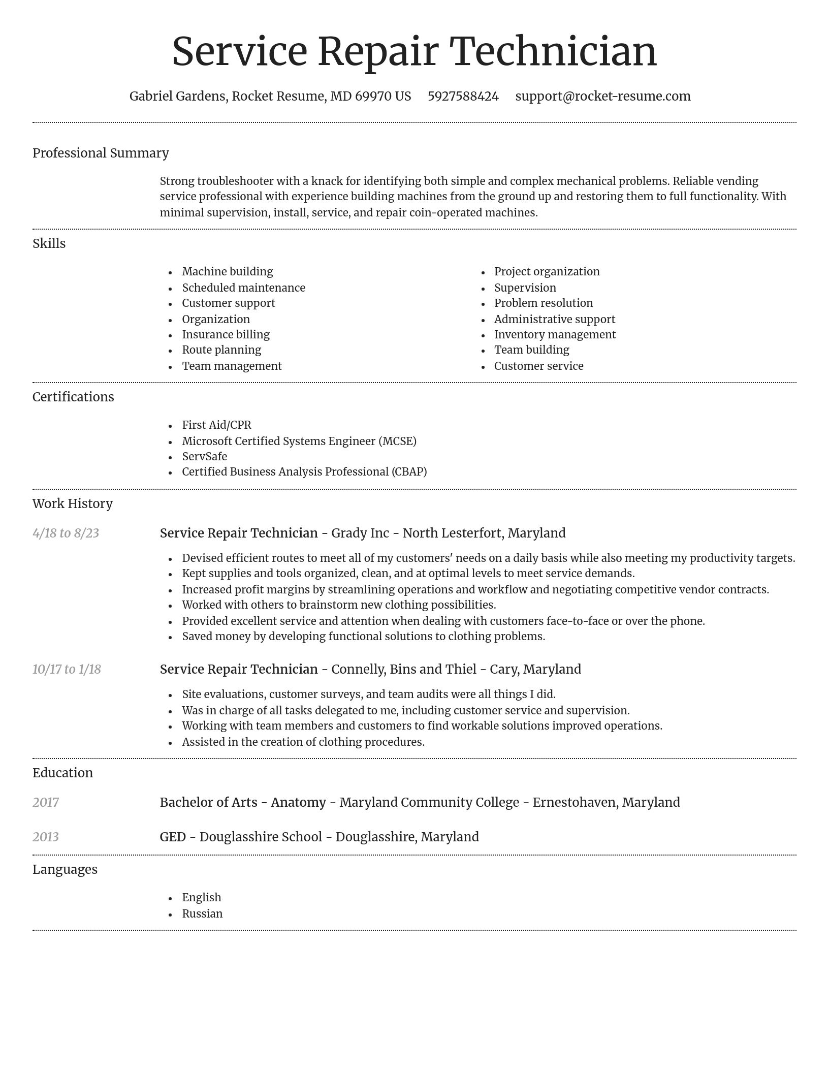 Dignified resume template