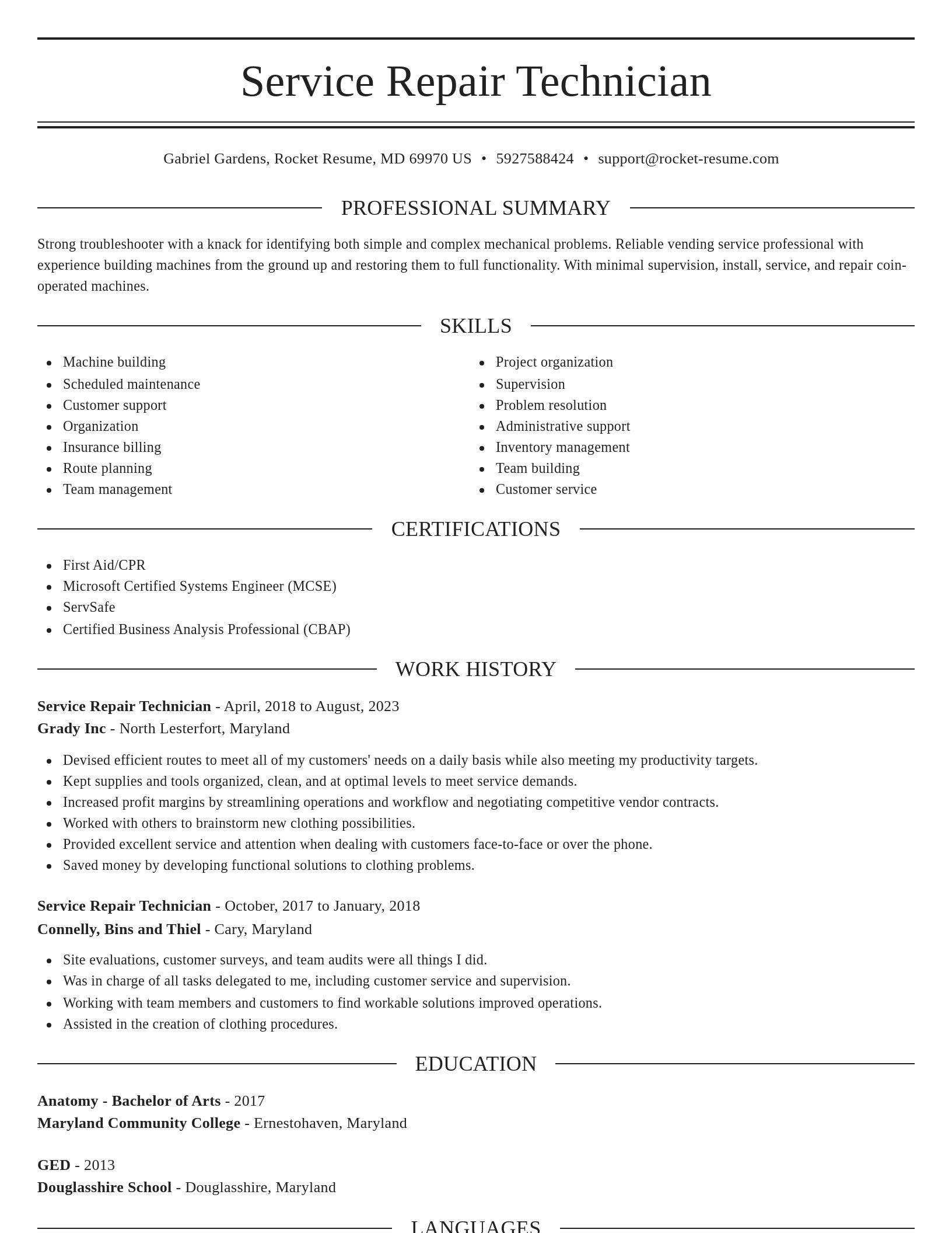 Elegant resume template