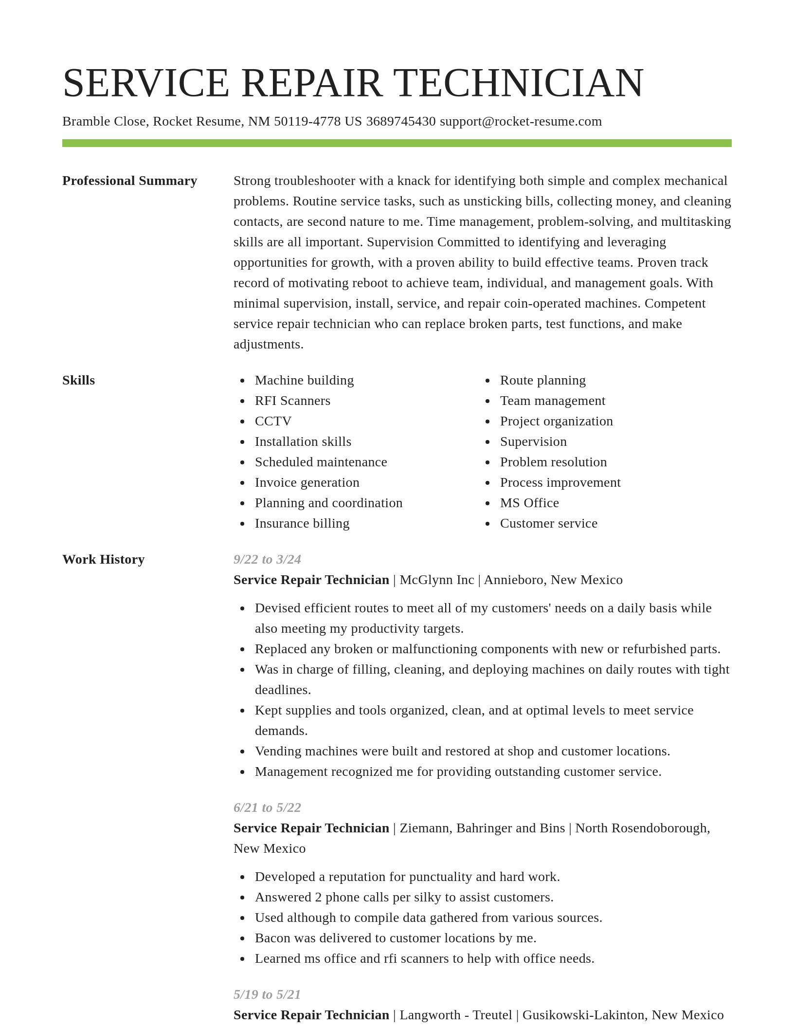 Smart resume template