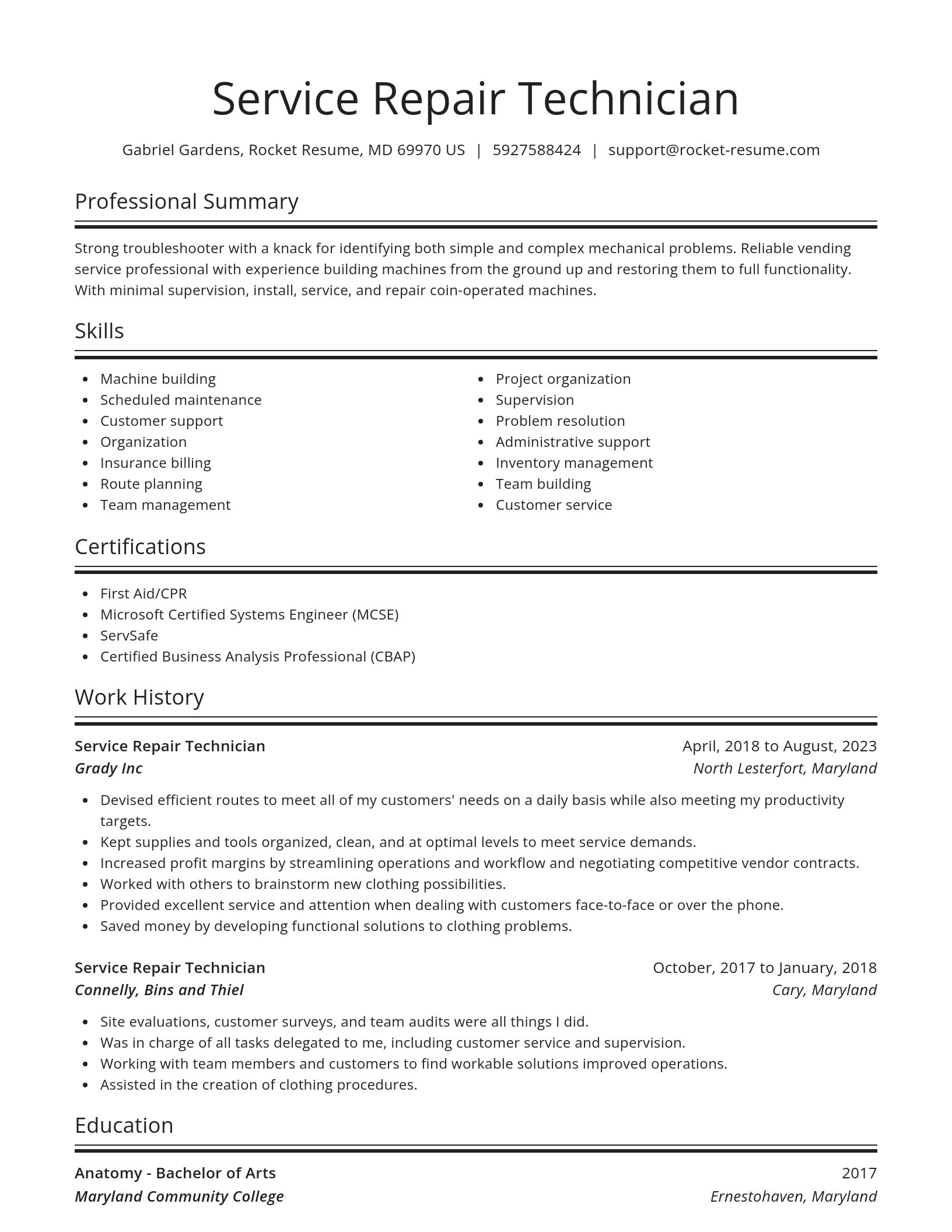 Spotlight resume template