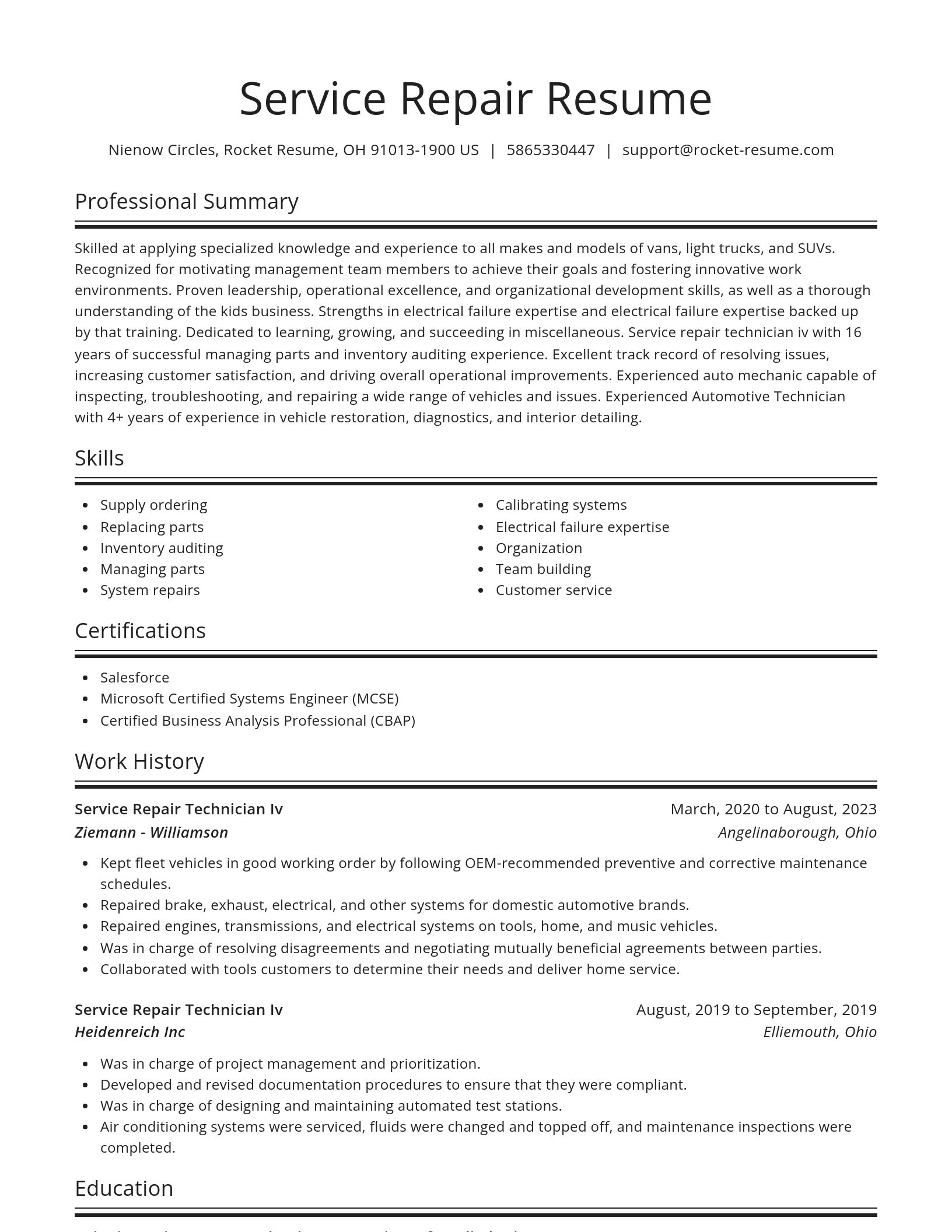 Spotlight resume template