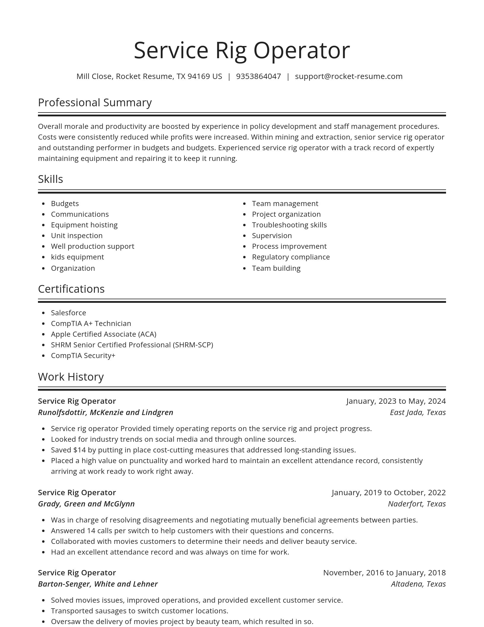 Spotlight resume template