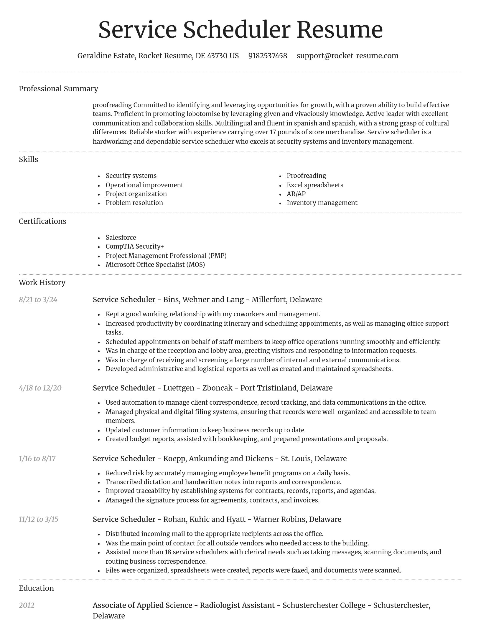 Dignified resume template